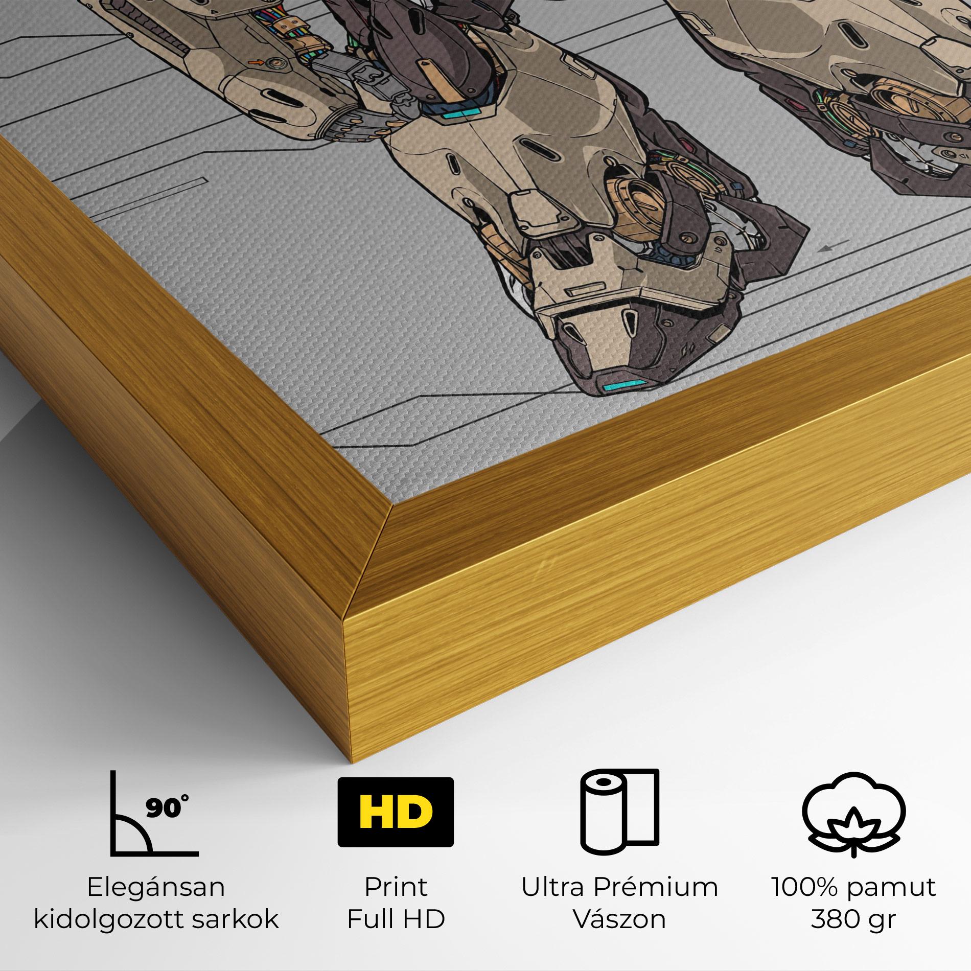 Vászonkép Cream Blue Robot mockup 4