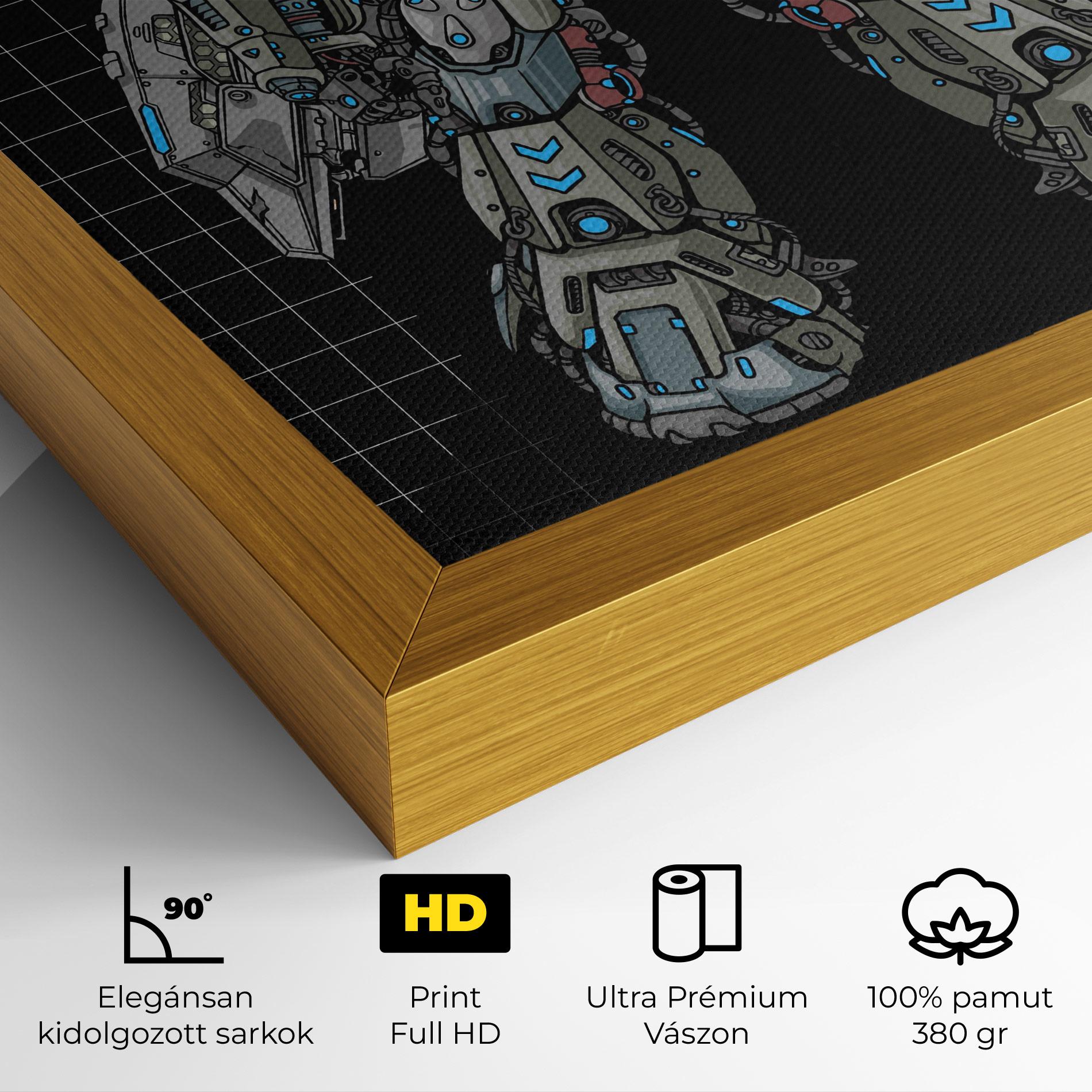 Vászonkép Grey Blue Robot mockup 4