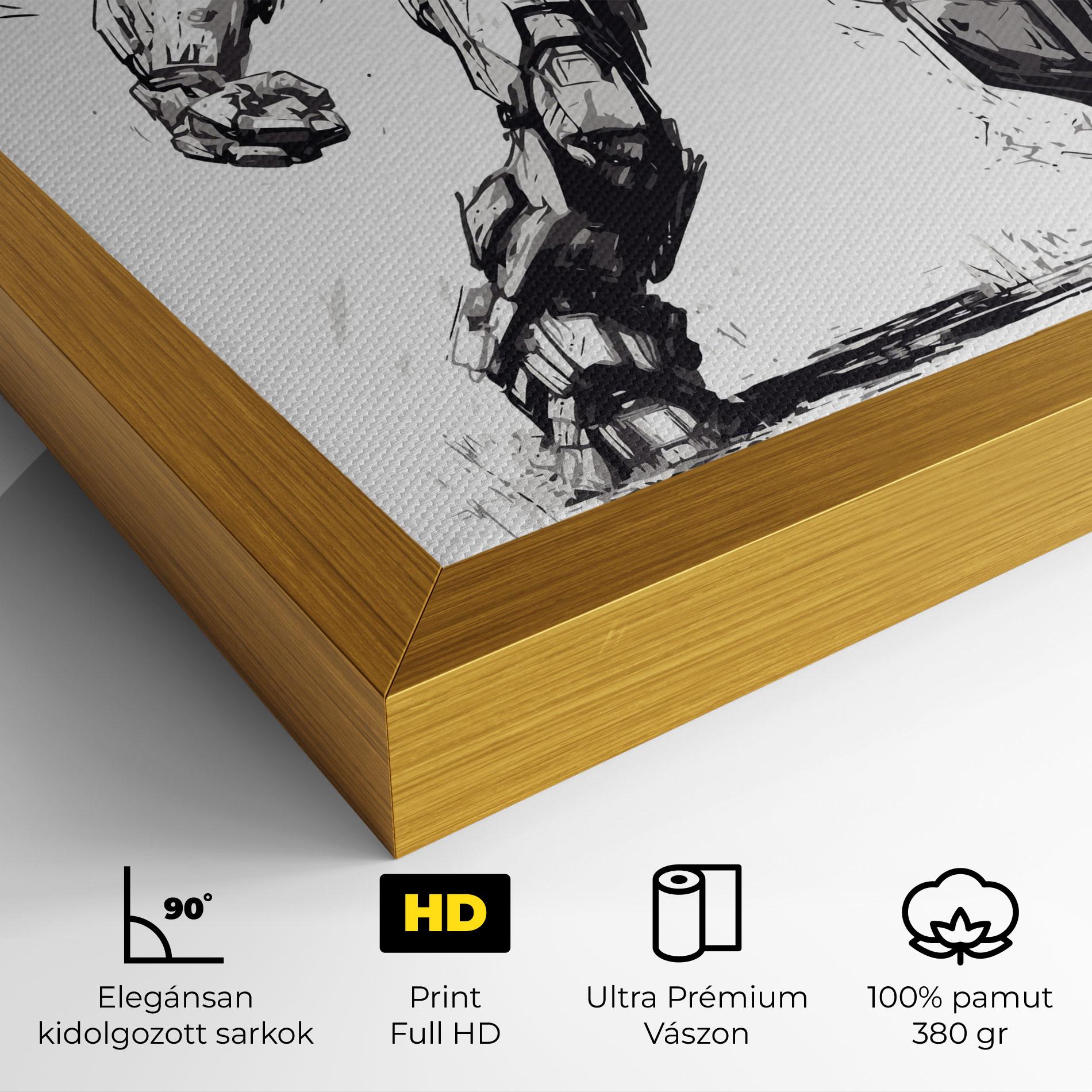 Vászonkép Grey White Robot mockup 4