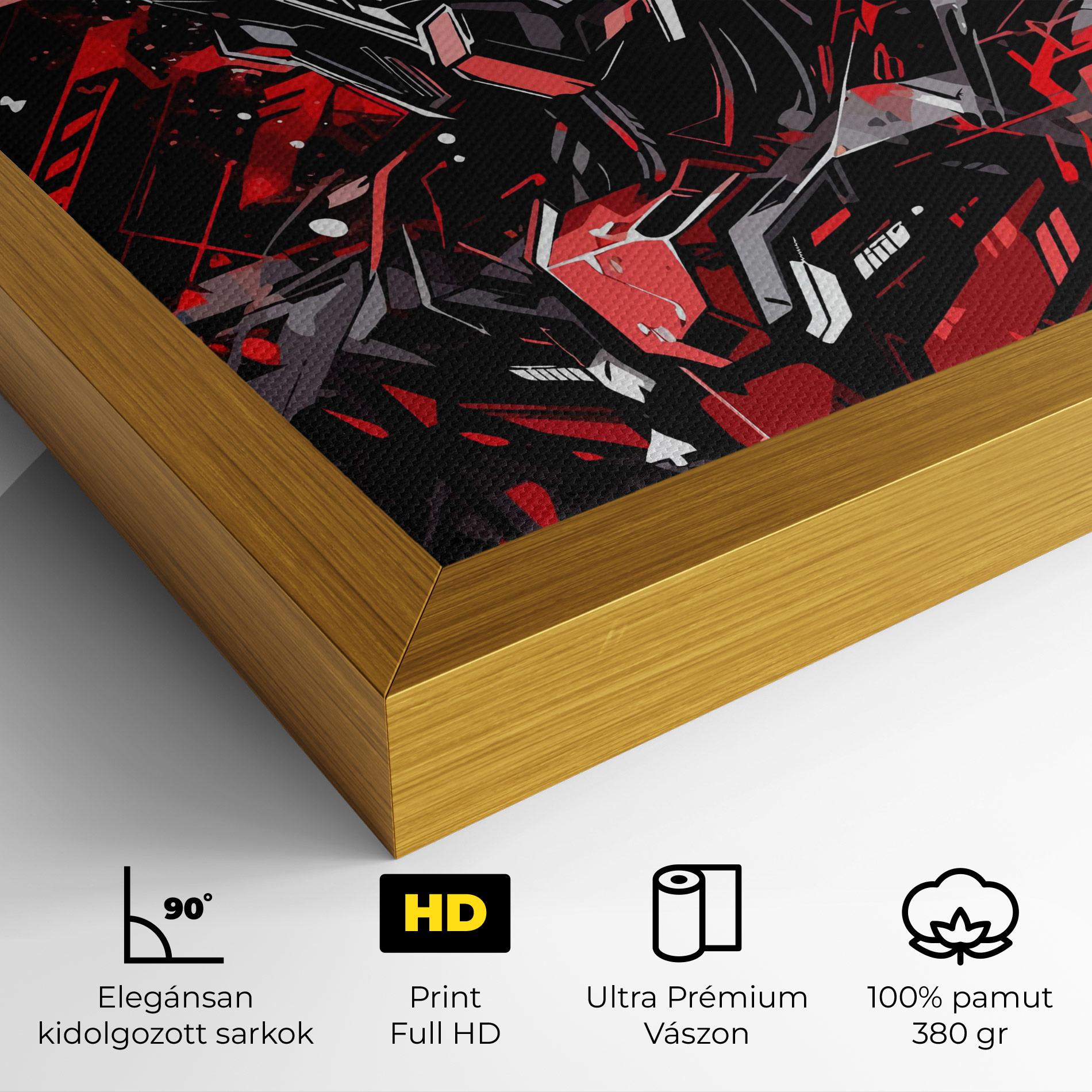 Vászonkép Red Grey Robot mockup 4