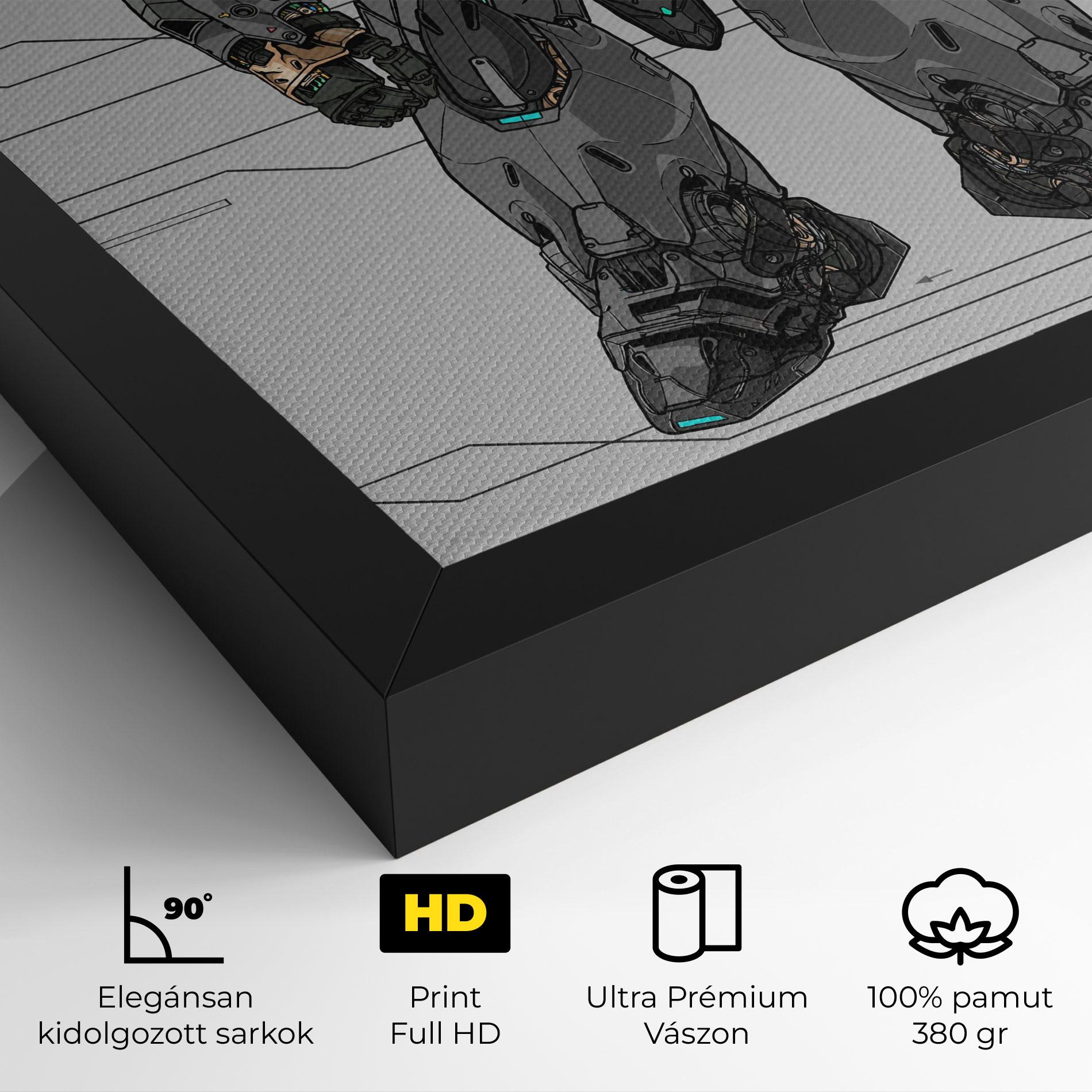 Vászonkép Big Grey Robot mockup 4