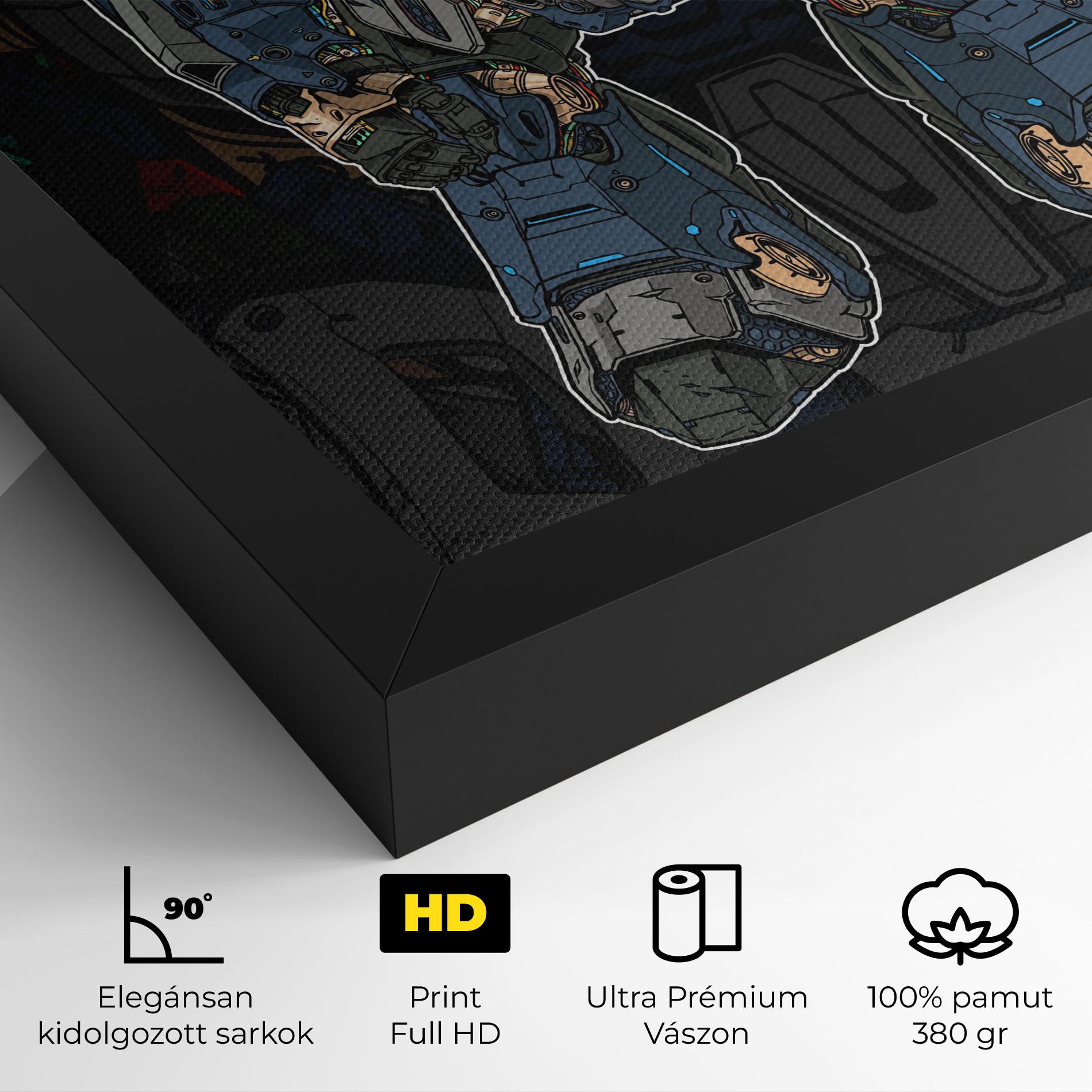 Vászonkép Blue Green Robot mockup 4