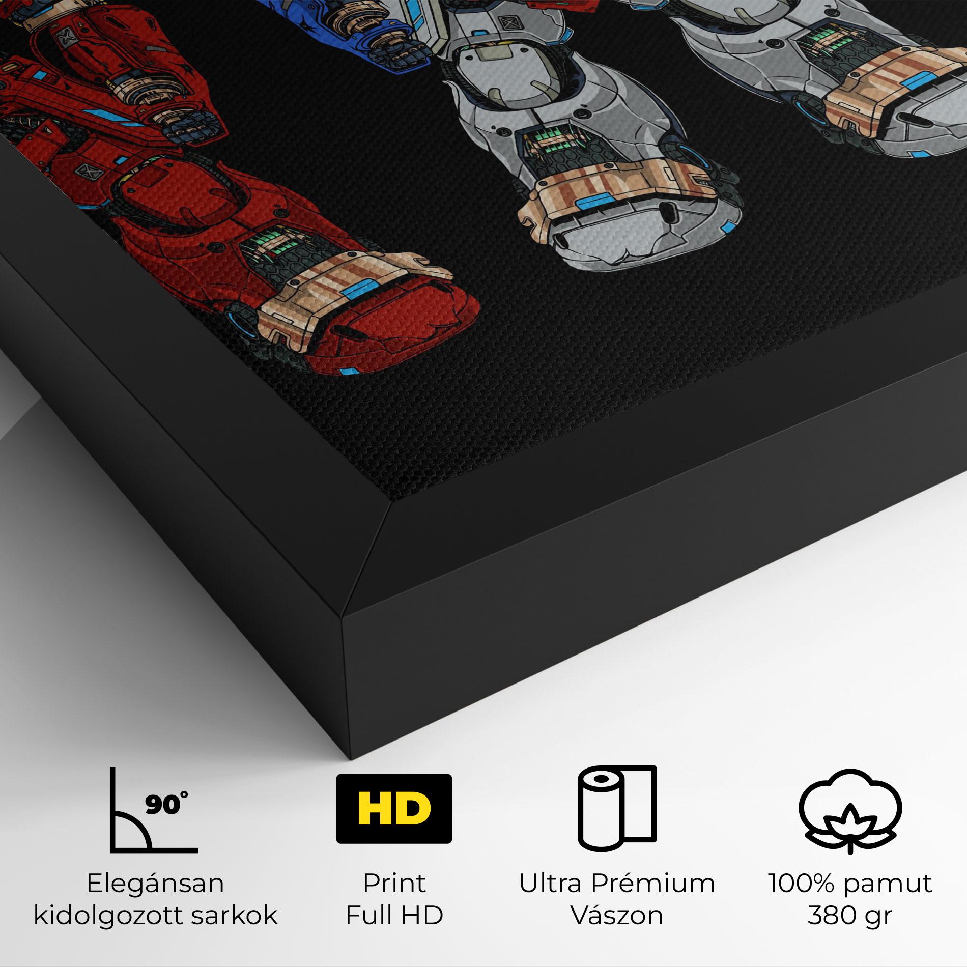 Vászonkép Blue Red Robots mockup 4