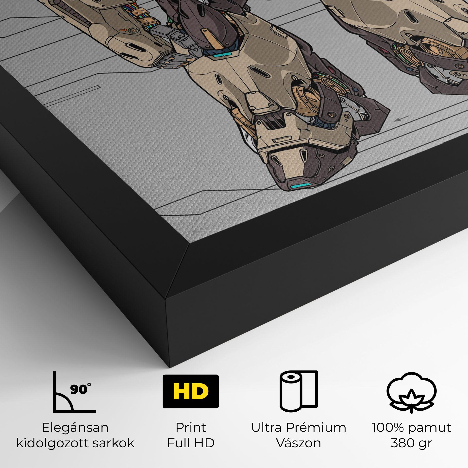 Vászonkép Cream Blue Robot mockup 4