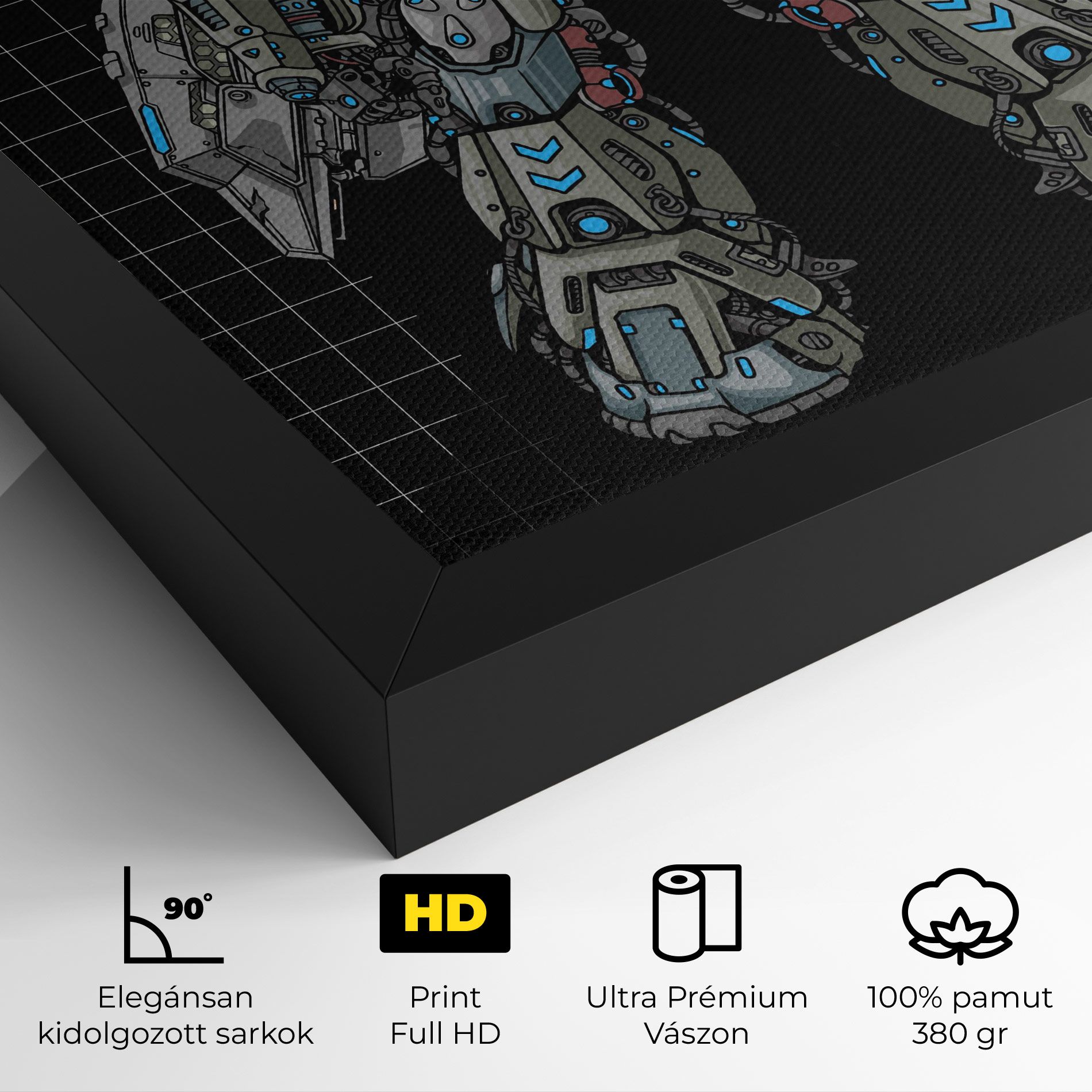 Grey Blue Robot mockup 4