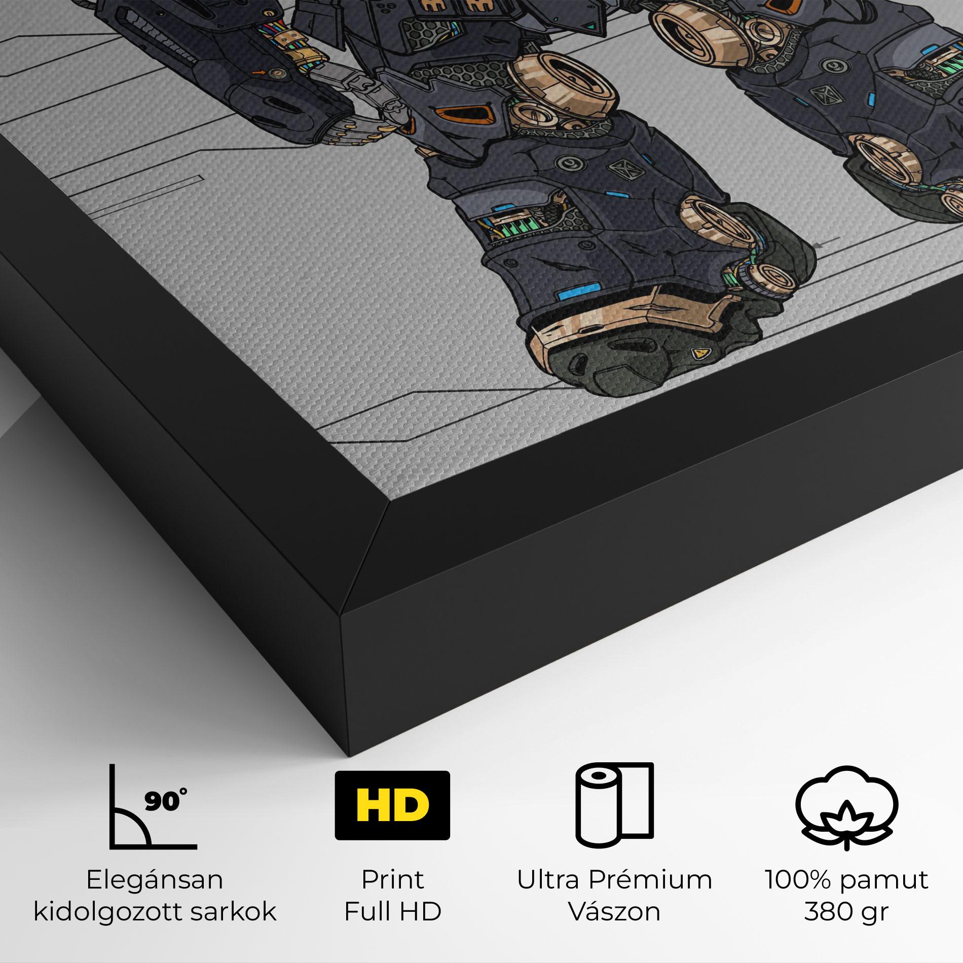 Vászonkép Grey Yelloy Robot mockup 4