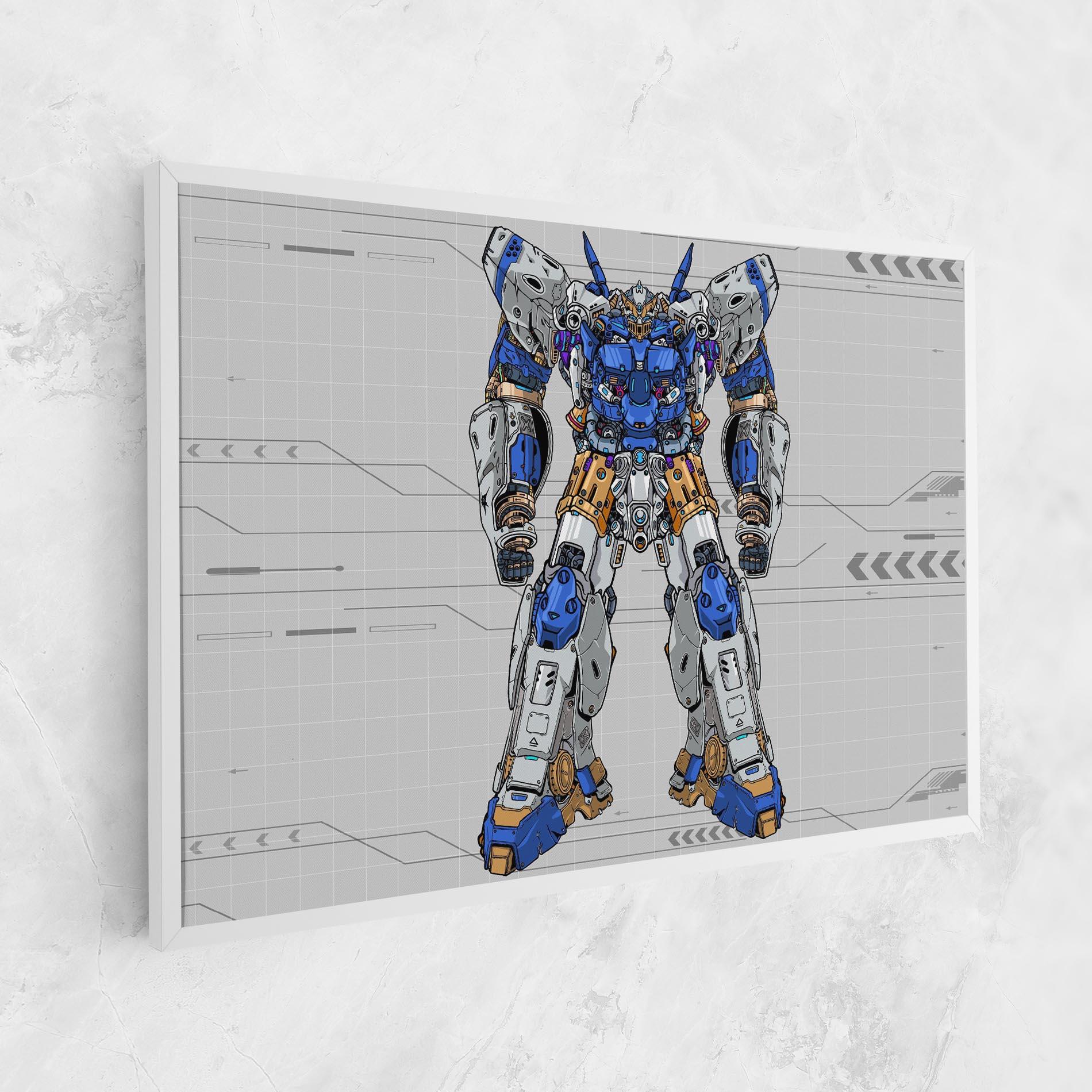 Vászonkép Blue Yellow Robot mockup 1