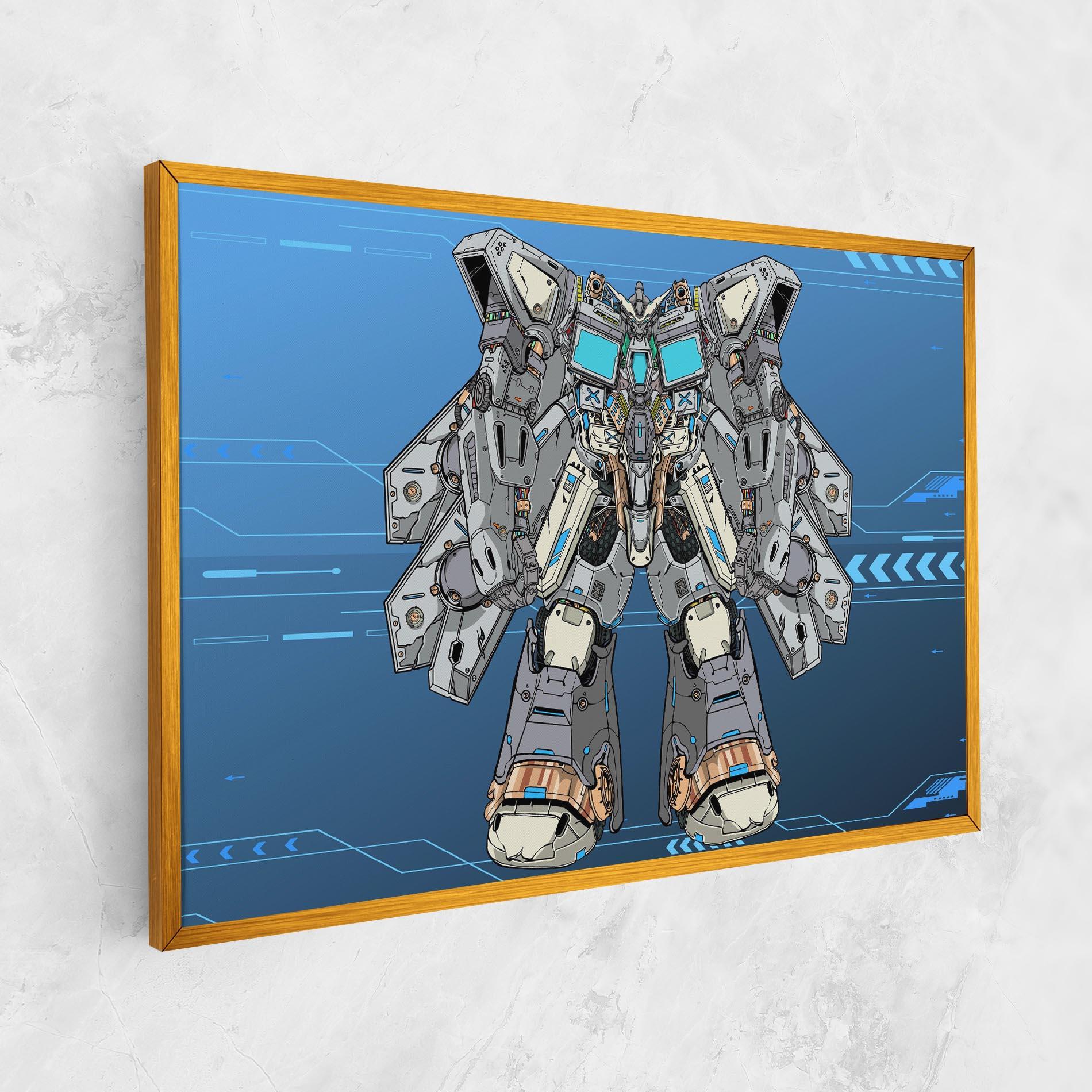 Vászonkép Blue Grey Robot mockup 1