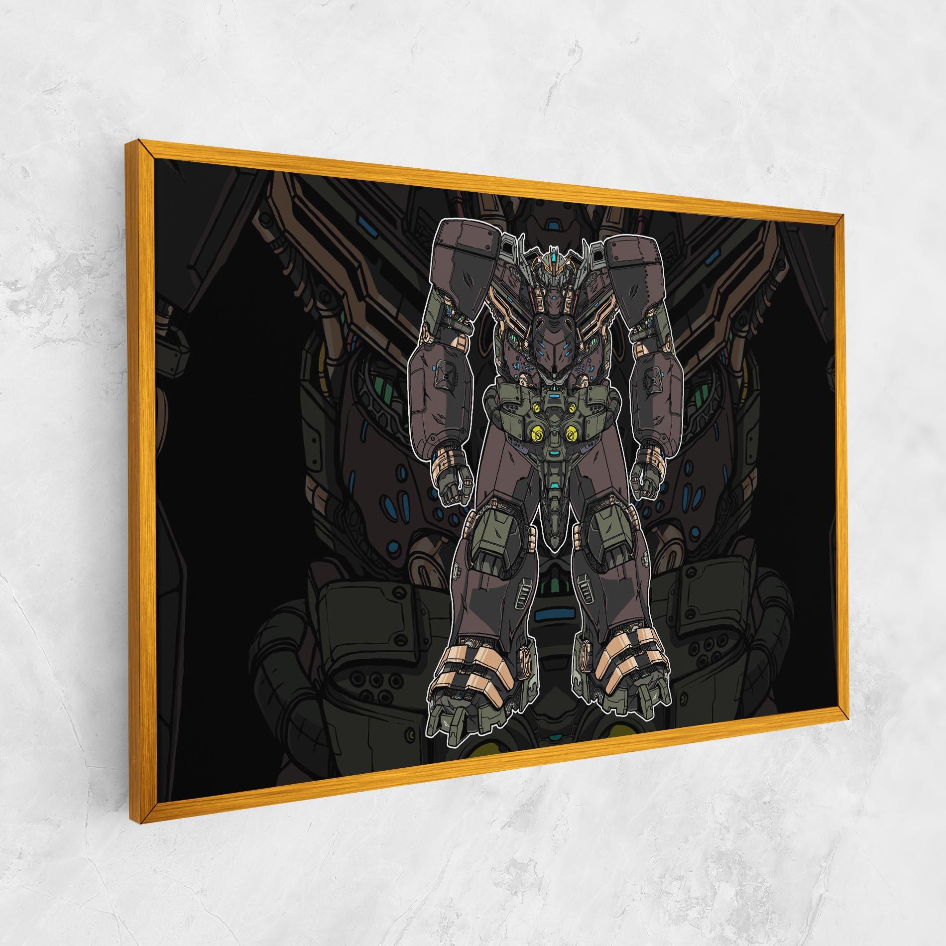 Vászonkép Brown Grey Robot mockup 1