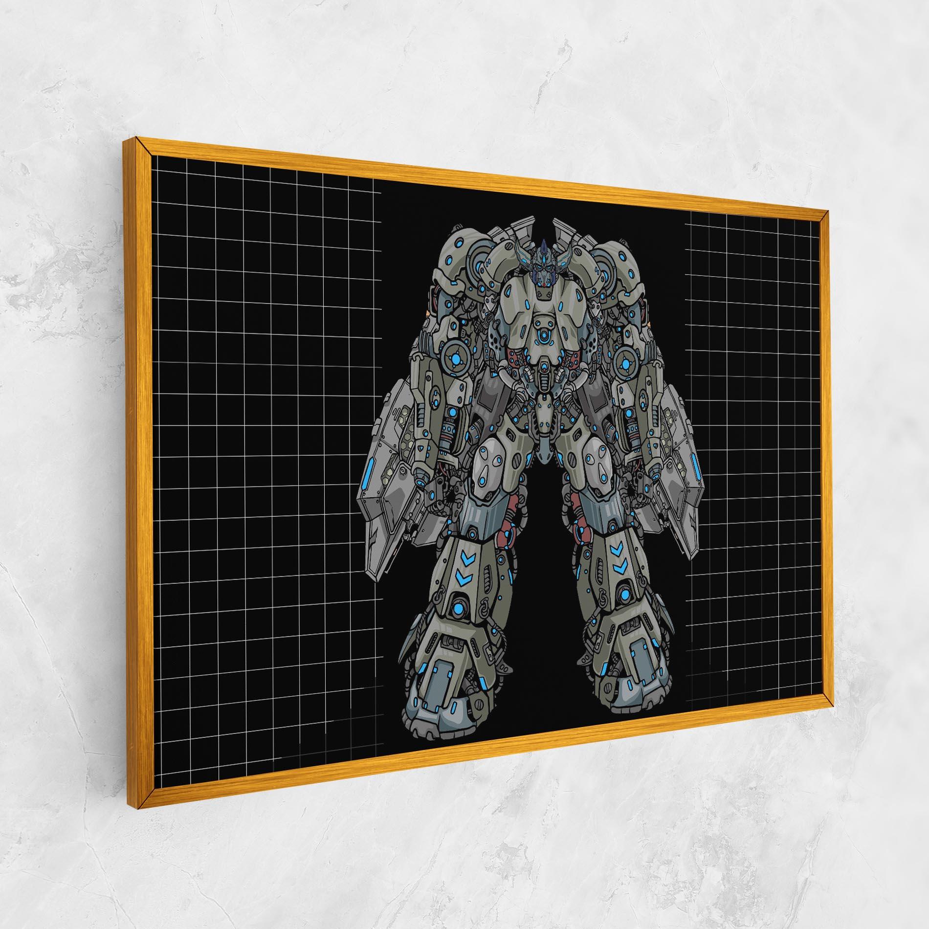 Vászonkép Grey Blue Robot mockup 1