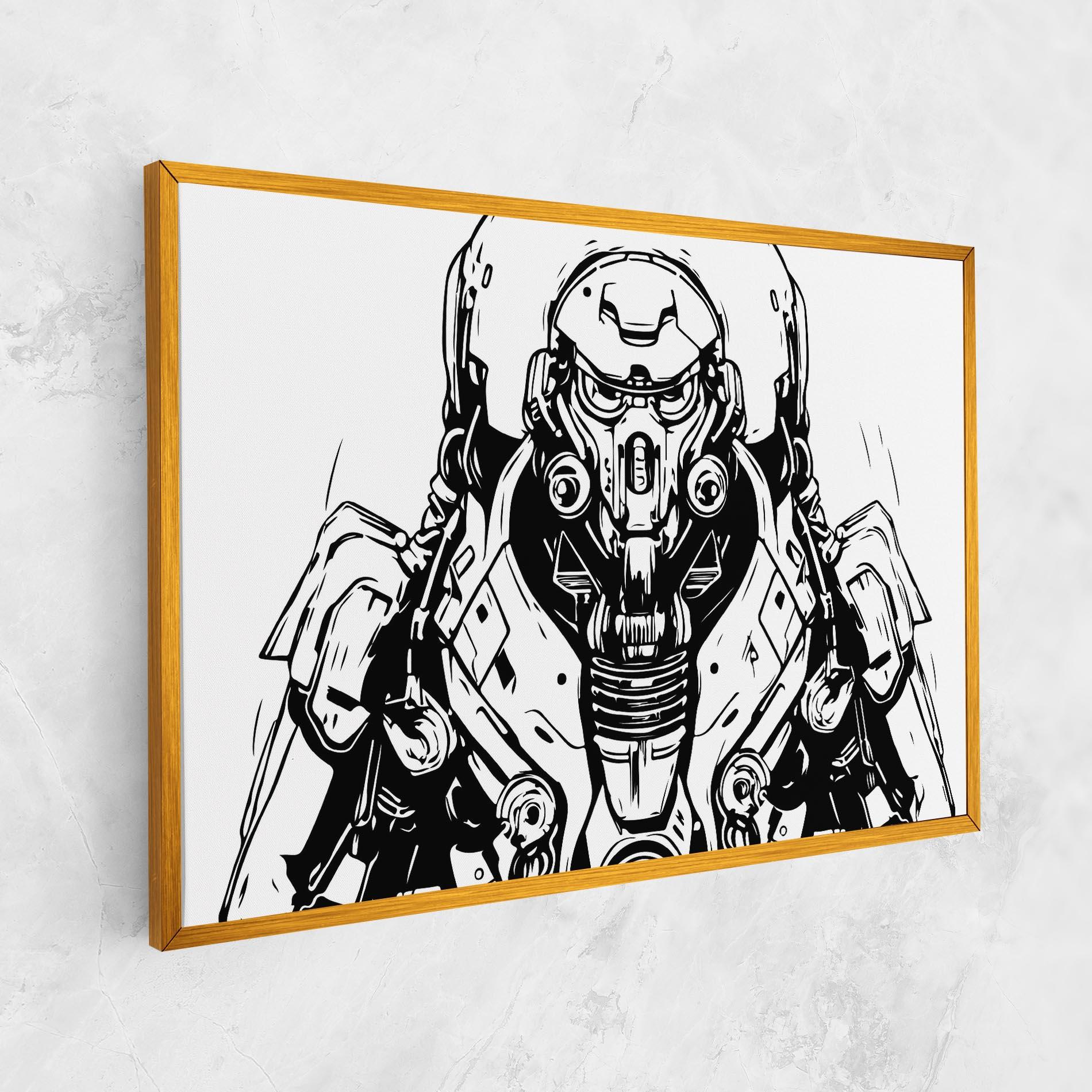 Vászonkép Military Robot mockup 1