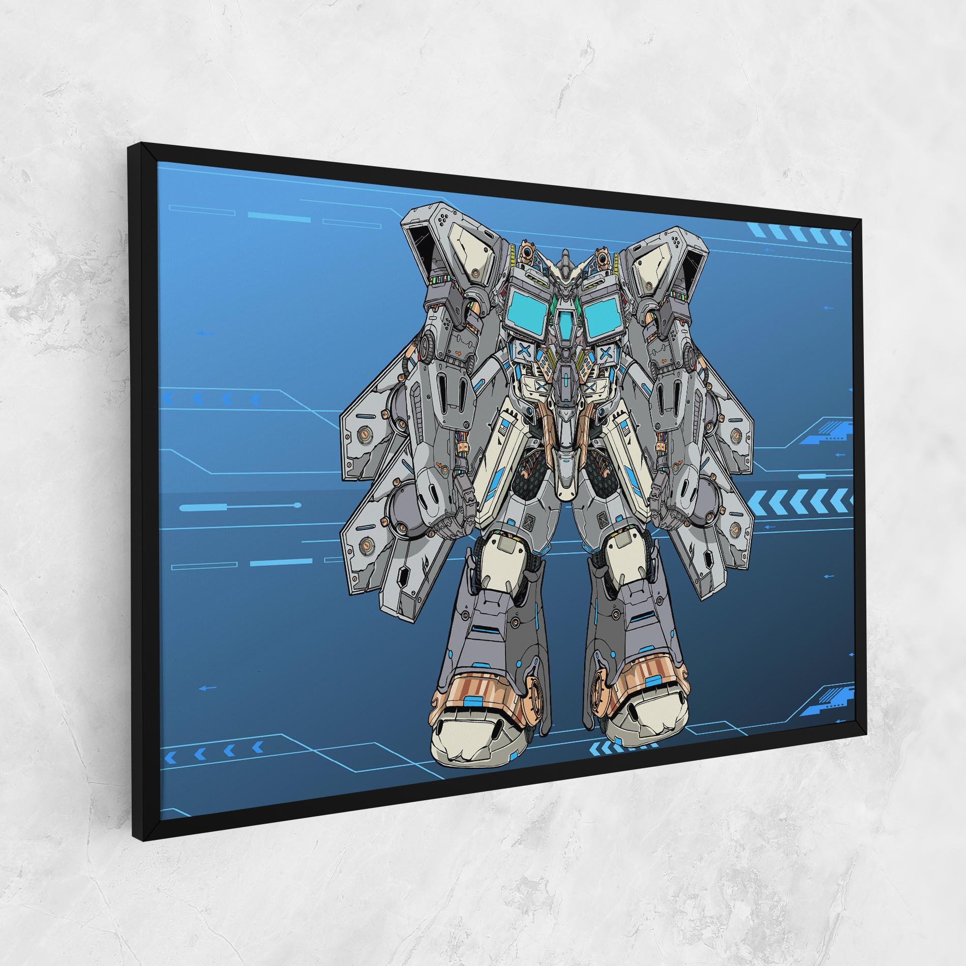 Vászonkép Blue Grey Robot mockup 1