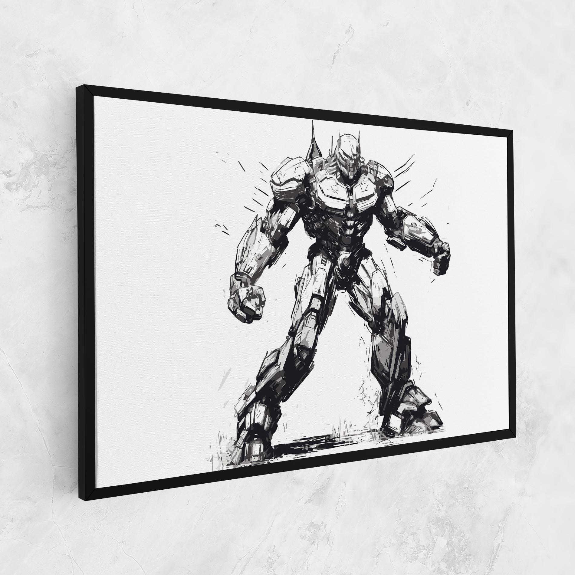 Vászonkép Grey White Robot mockup 1