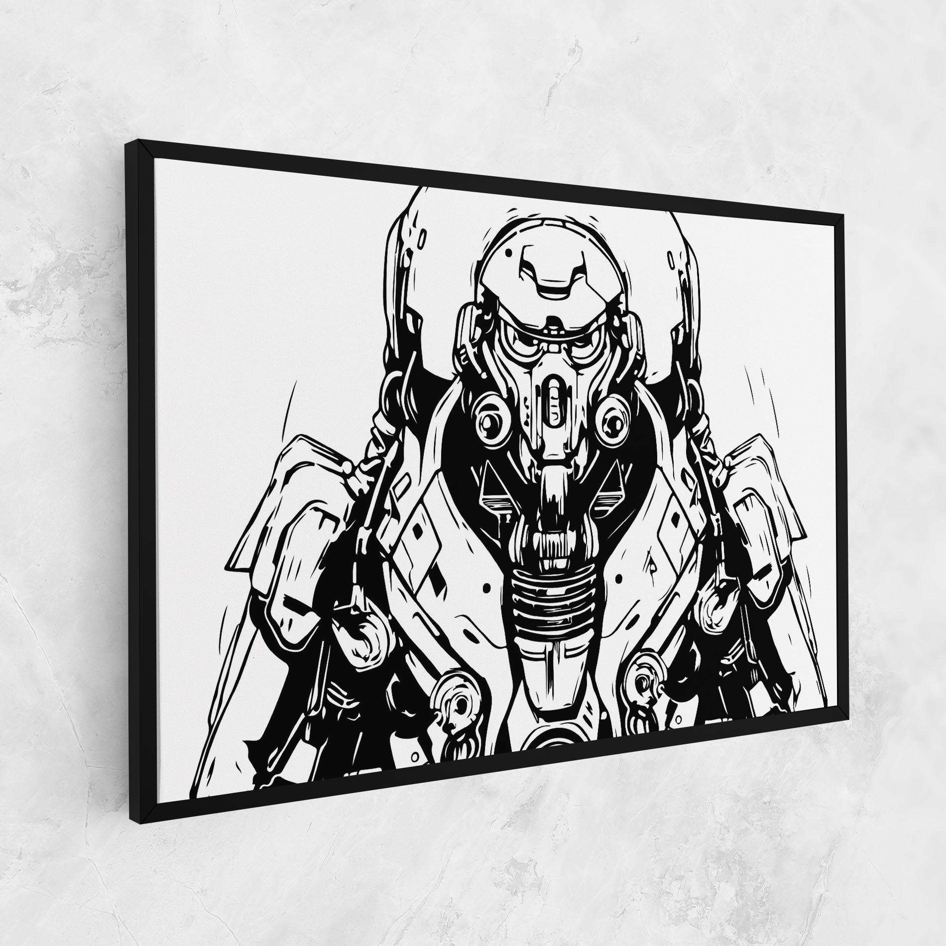 Vászonkép Military Robot mockup 1