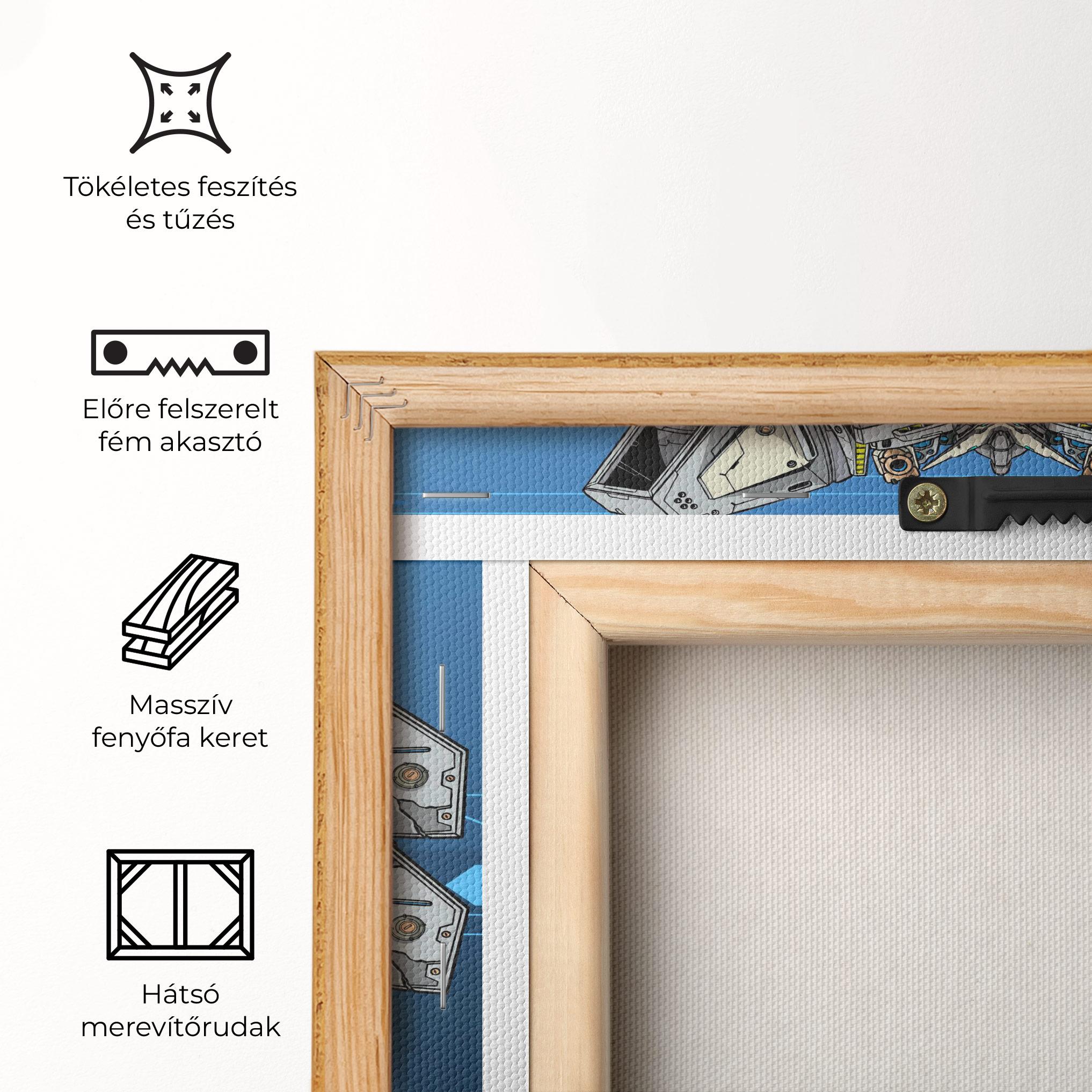 Vászonkép Blue Grey Robot mockup 5