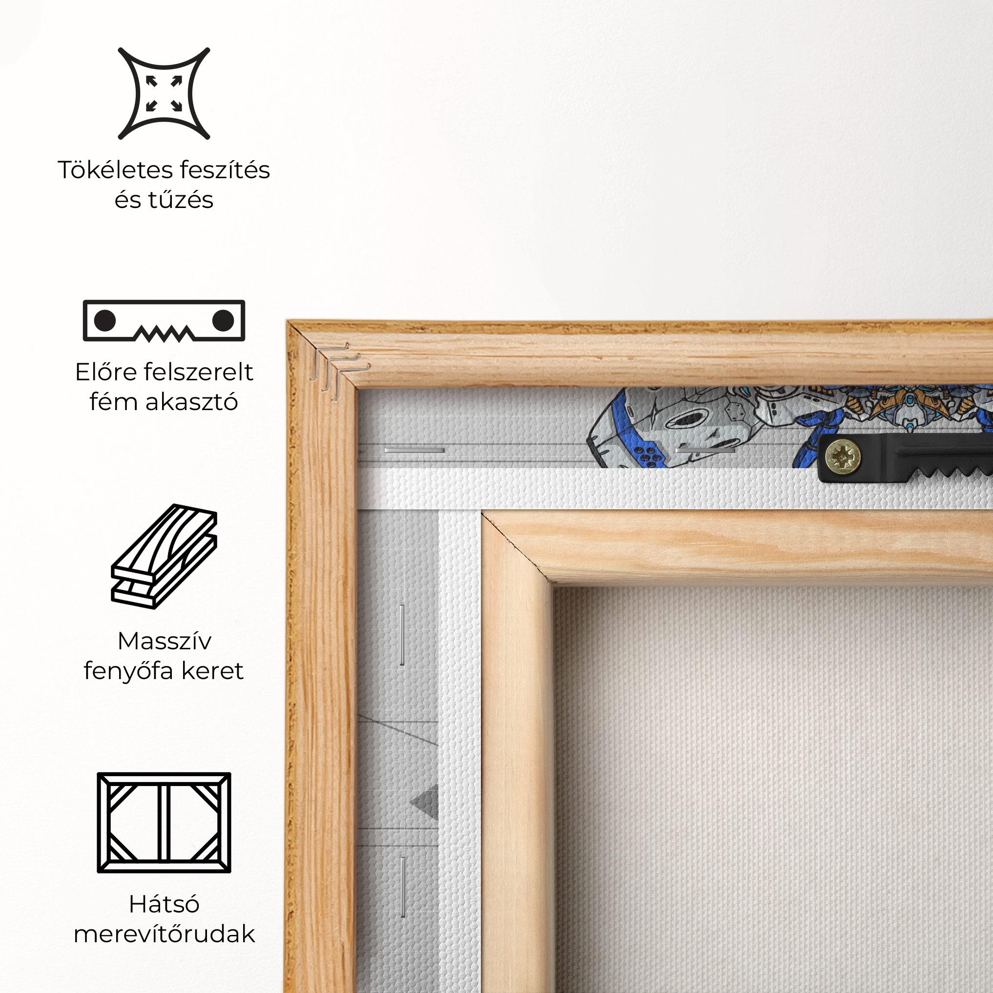 Vászonkép Blue Yellow Robot mockup 5