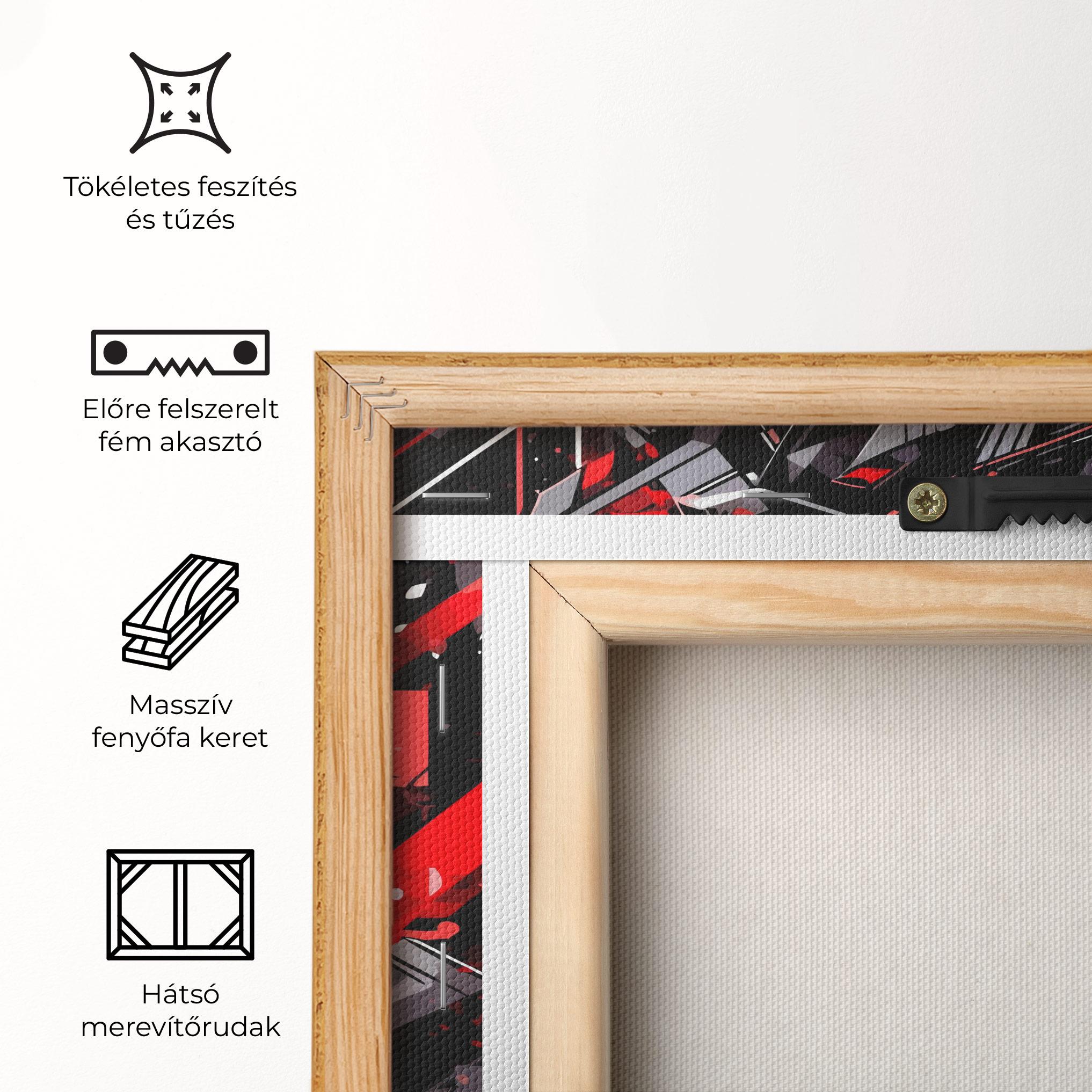 Vászonkép Red Grey Robot mockup 5