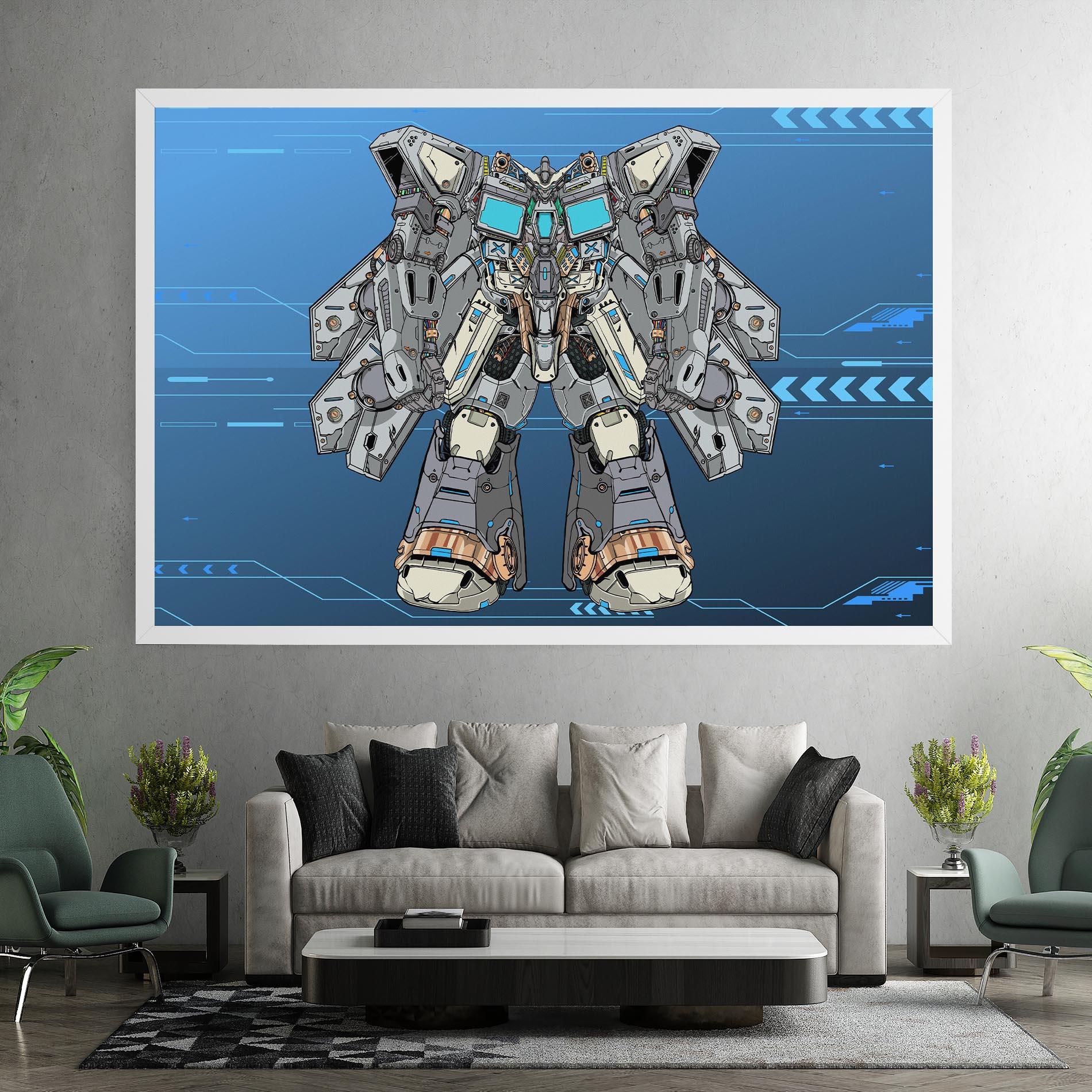 Vászonkép Blue Grey Robot mockup 7
