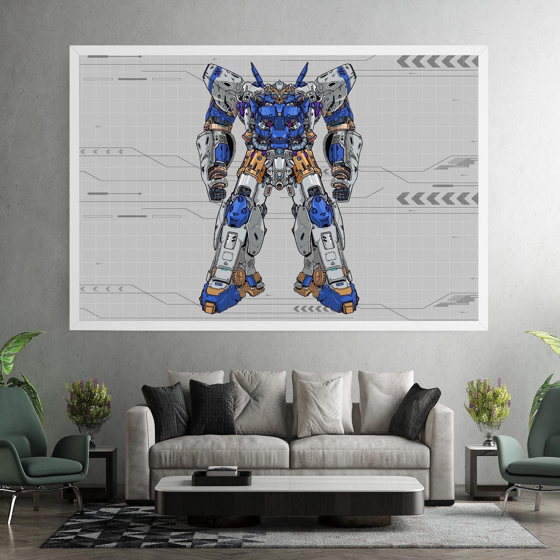 Vászonkép Blue Yellow Robot mockup 7