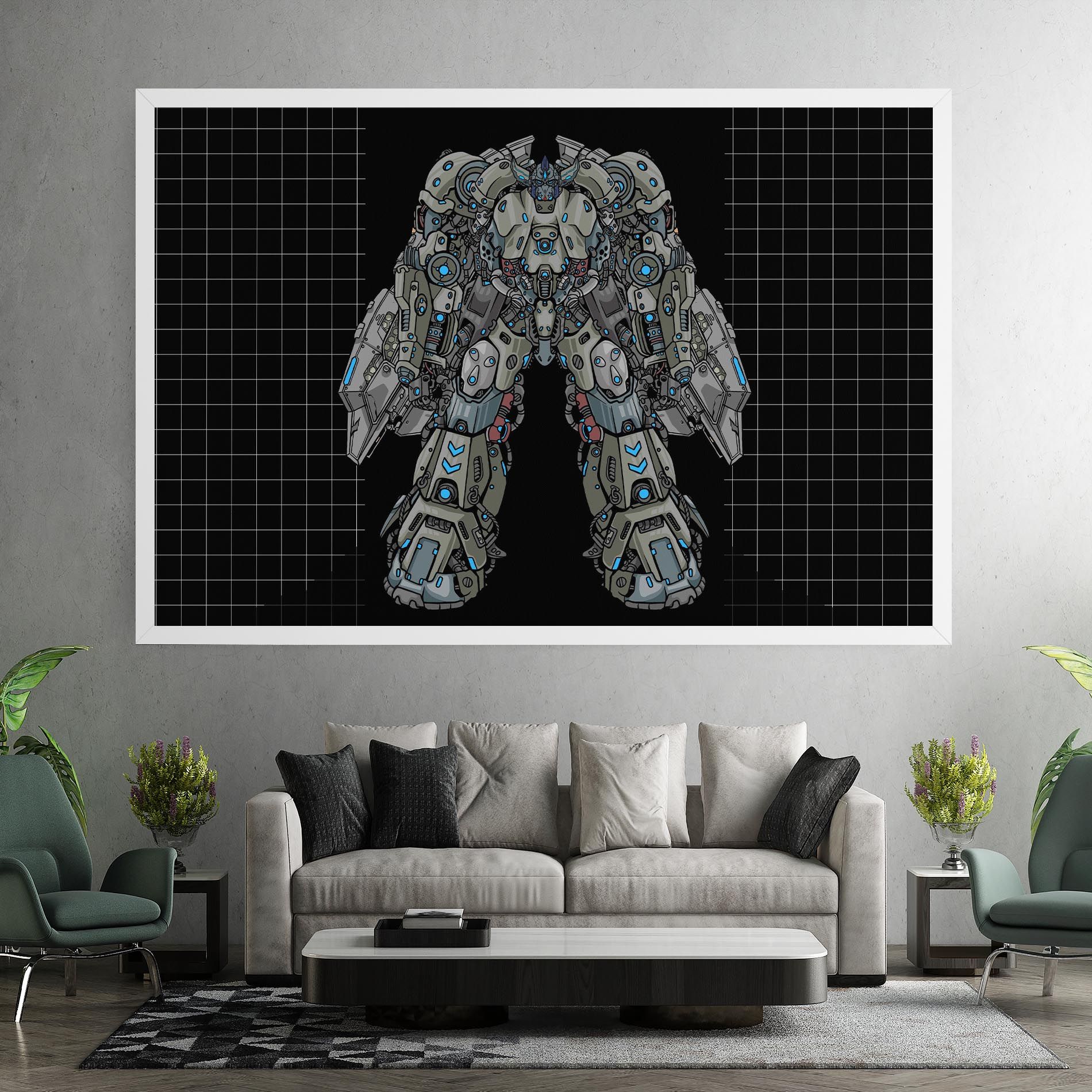 Grey Blue Robot mockup 7