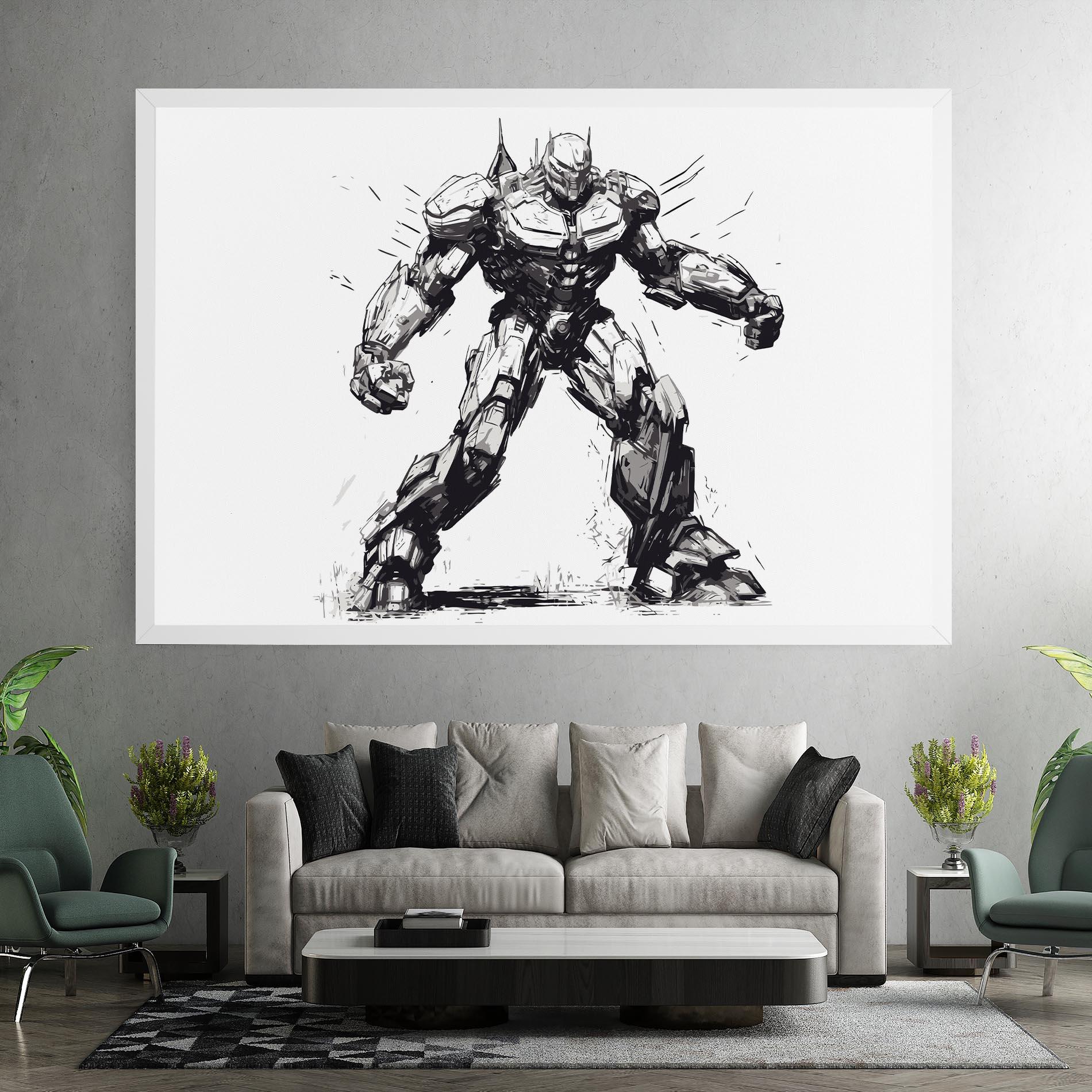 Vászonkép Grey White Robot mockup 7