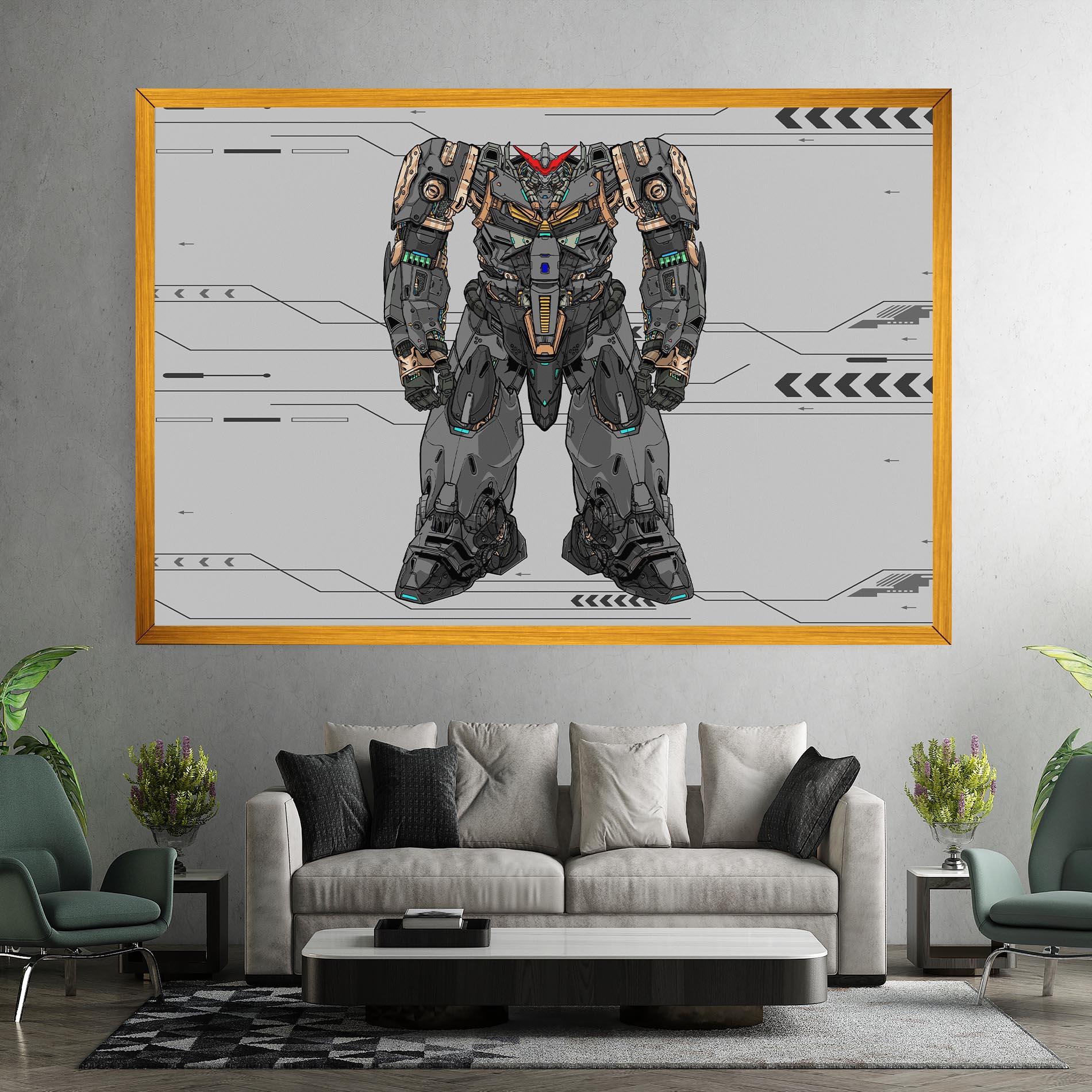 Vászonkép Big Grey Robot mockup 7