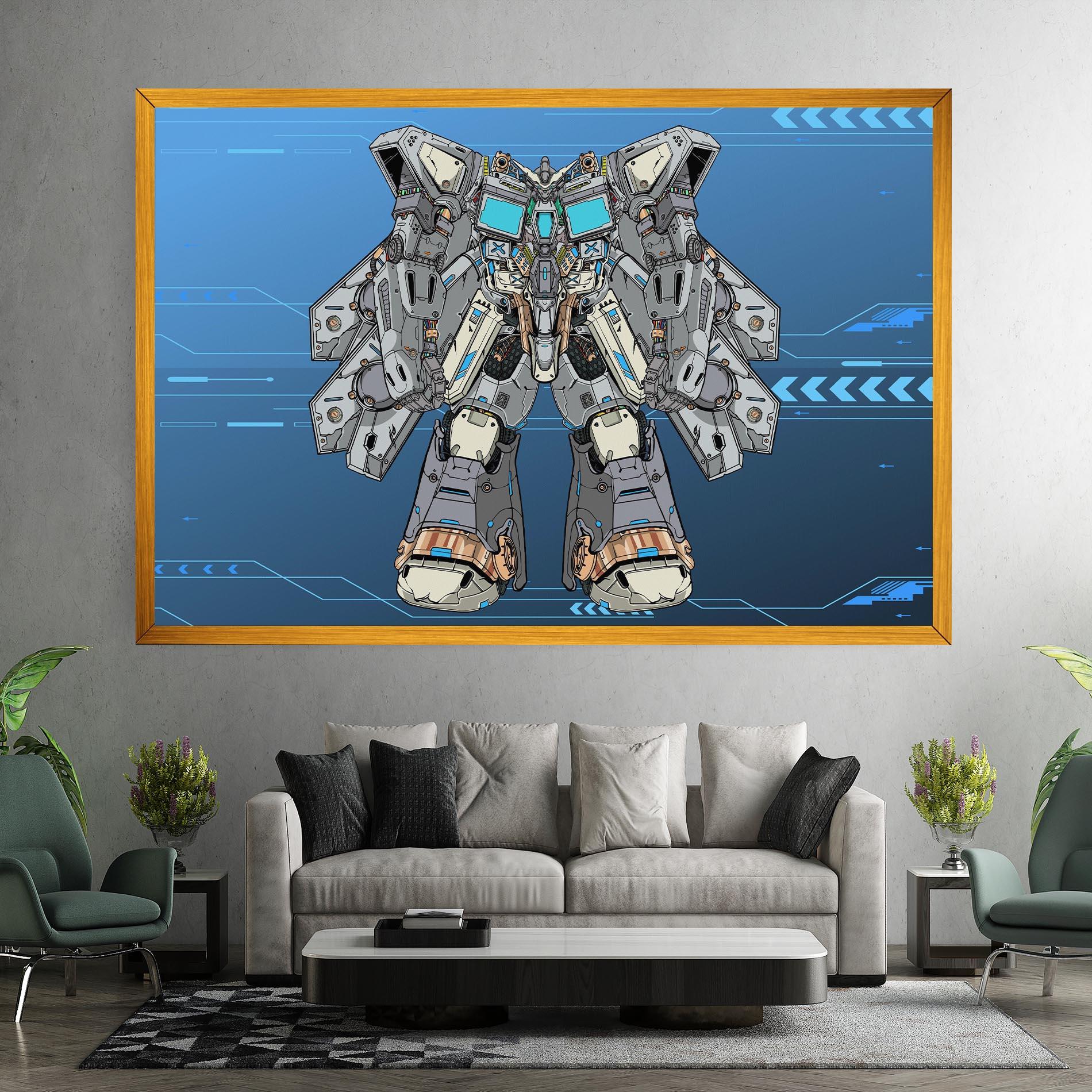 Vászonkép Blue Grey Robot mockup 7