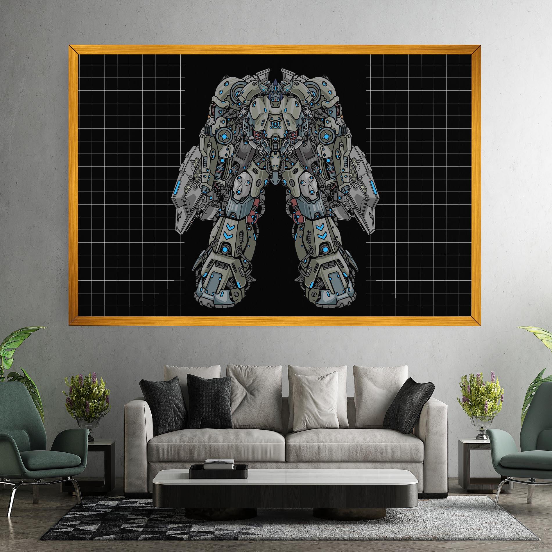 Vászonkép Grey Blue Robot mockup 7