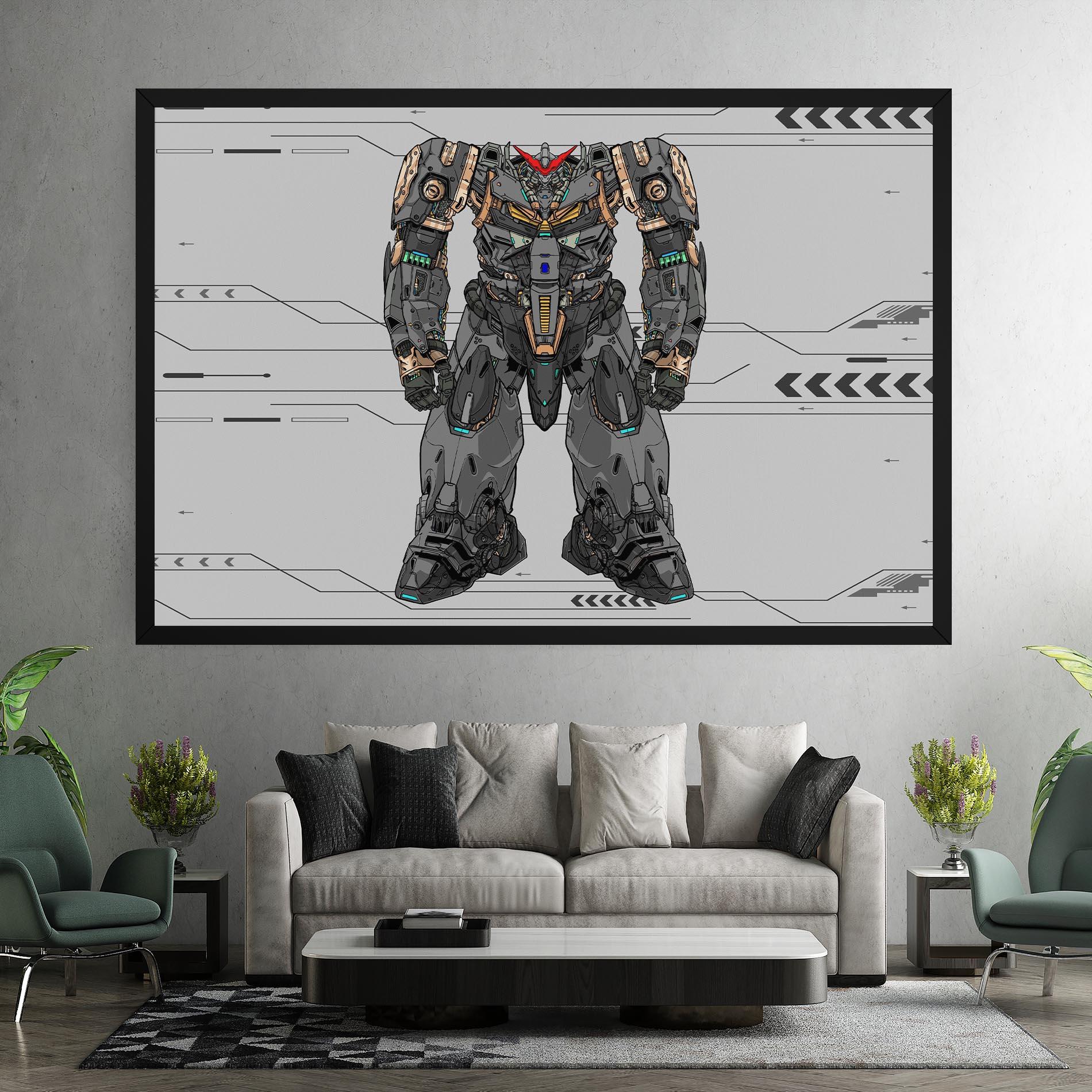 Vászonkép Big Grey Robot mockup 7