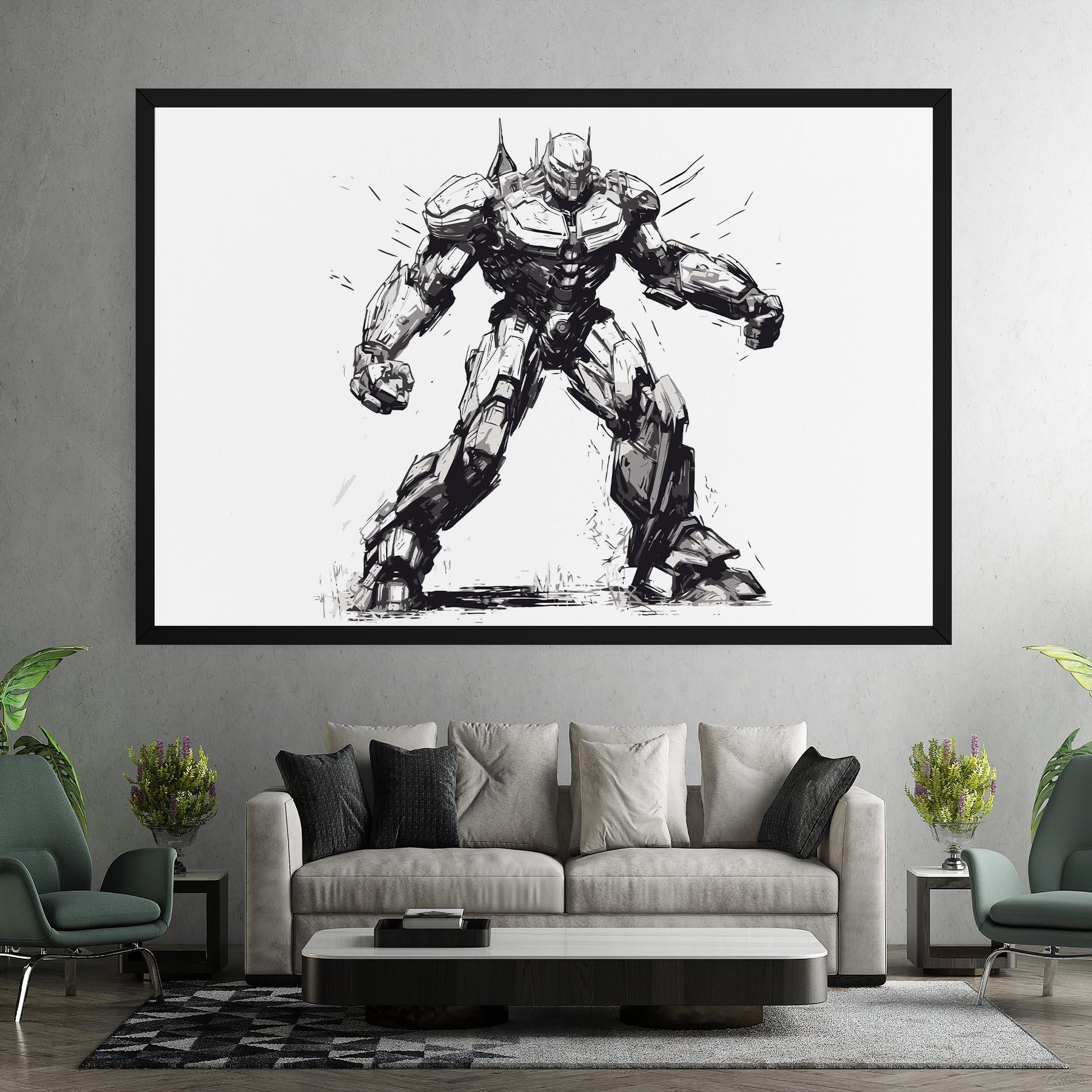 Vászonkép Grey White Robot mockup 7