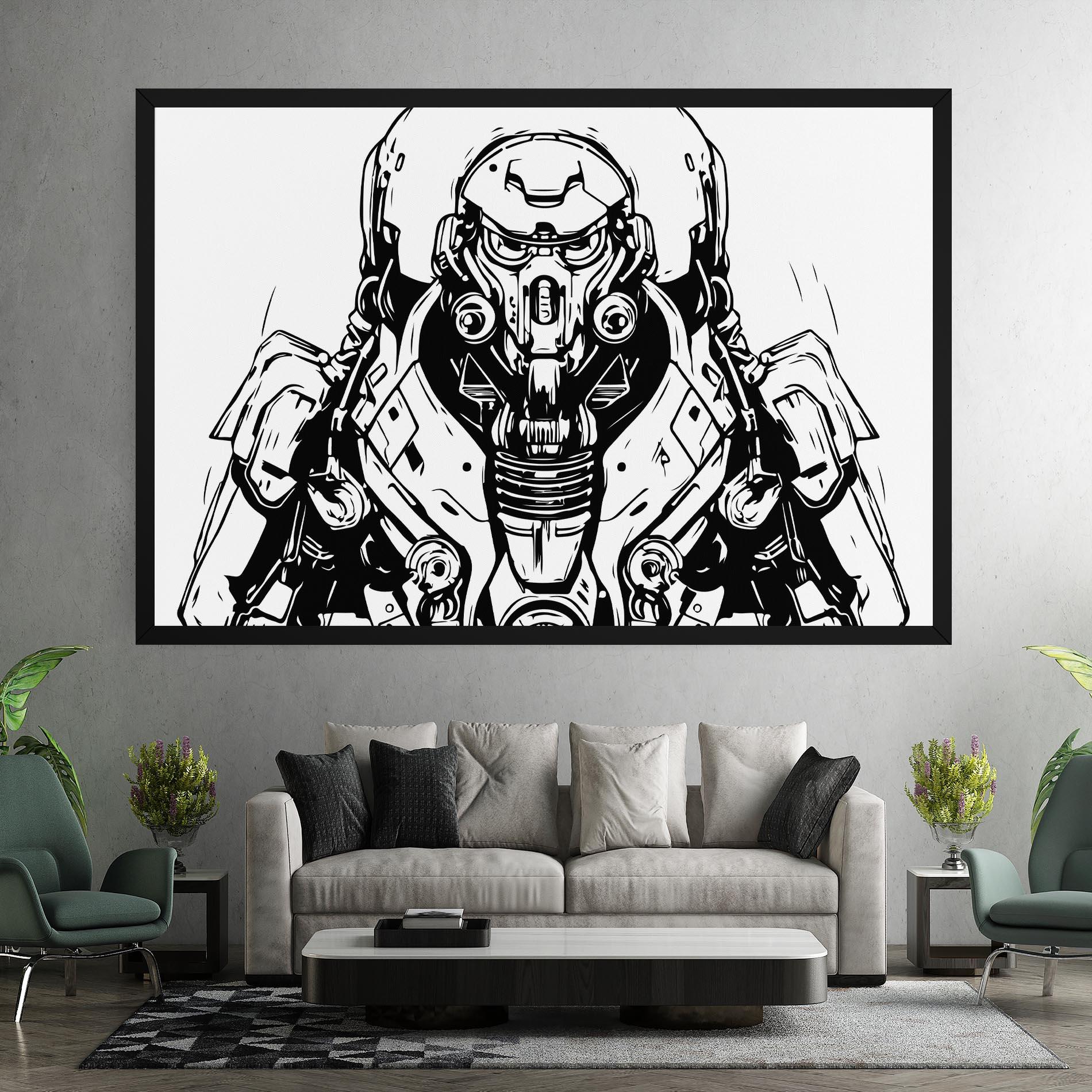 Vászonkép Military Robot mockup 7