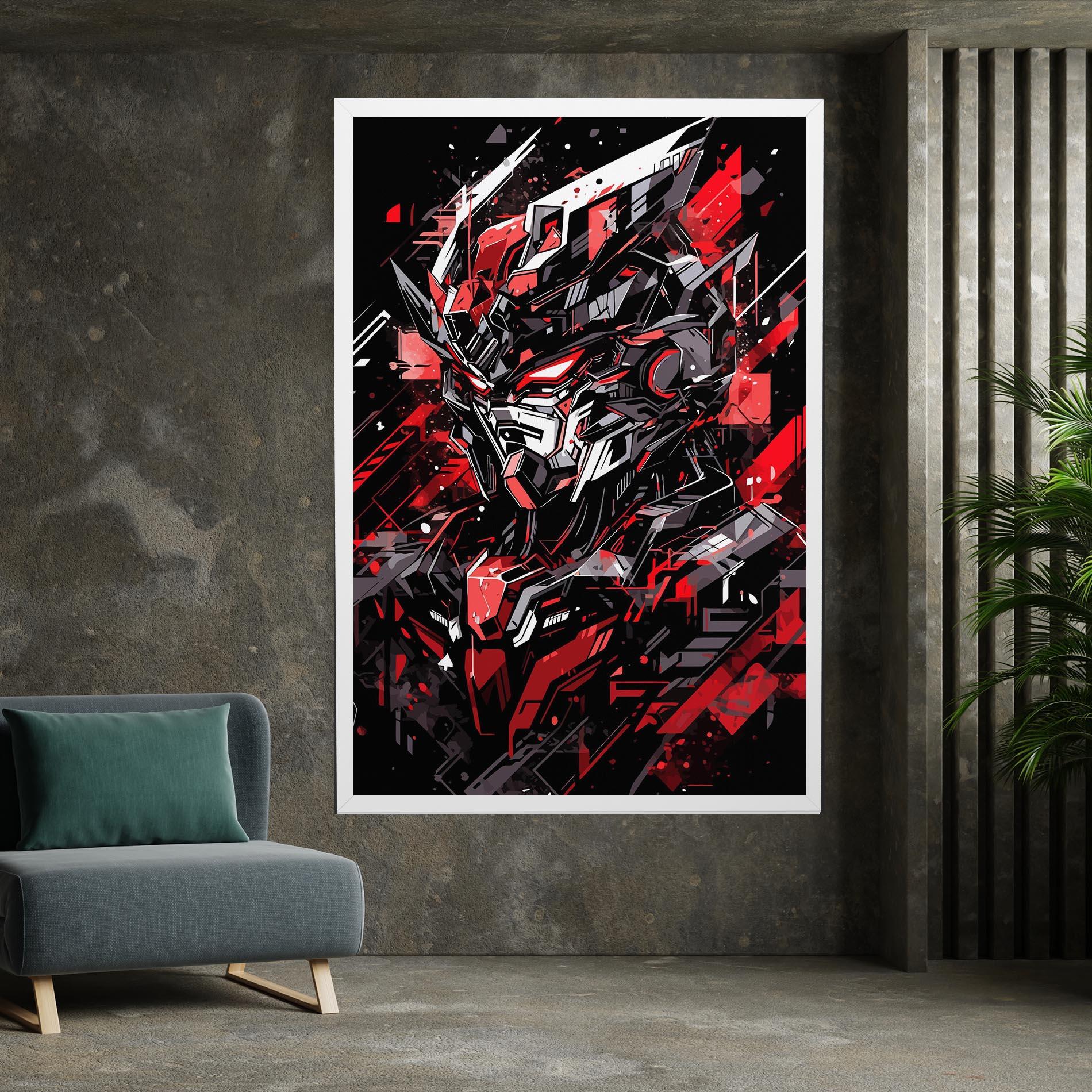 Vászonkép Red Grey Robot mockup 7