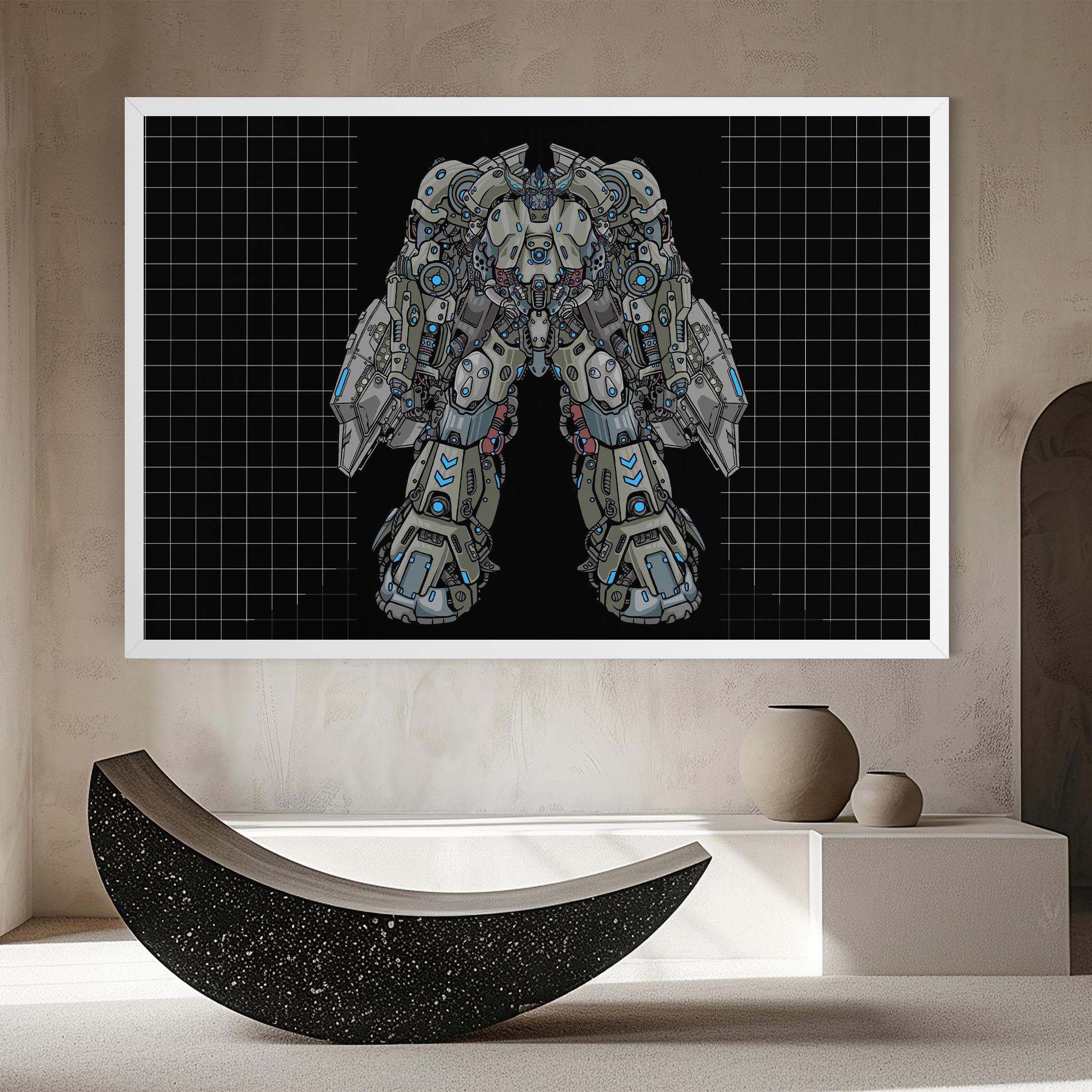 Vászonkép Grey Blue Robot mockup 8