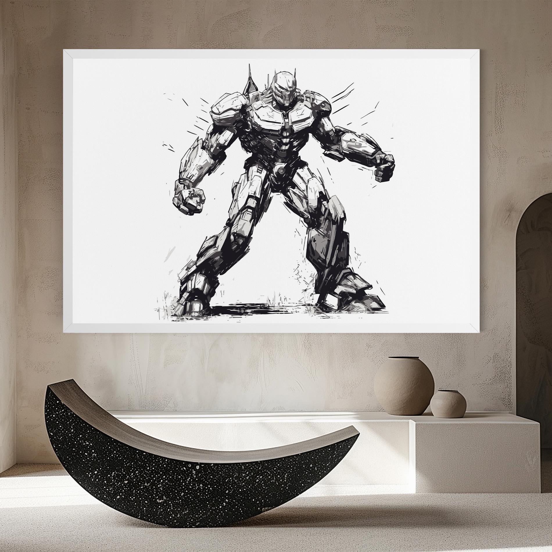 Vászonkép Grey White Robot mockup 8
