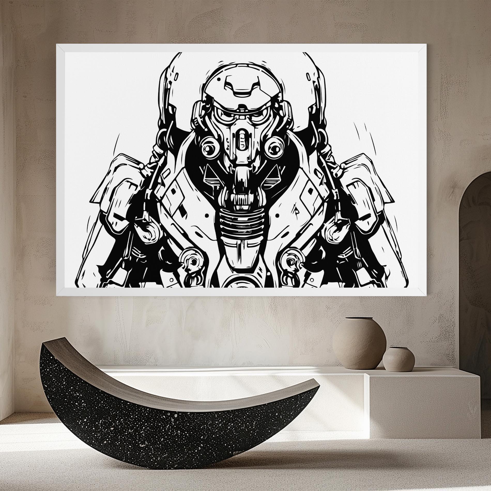 Vászonkép Military Robot mockup 8