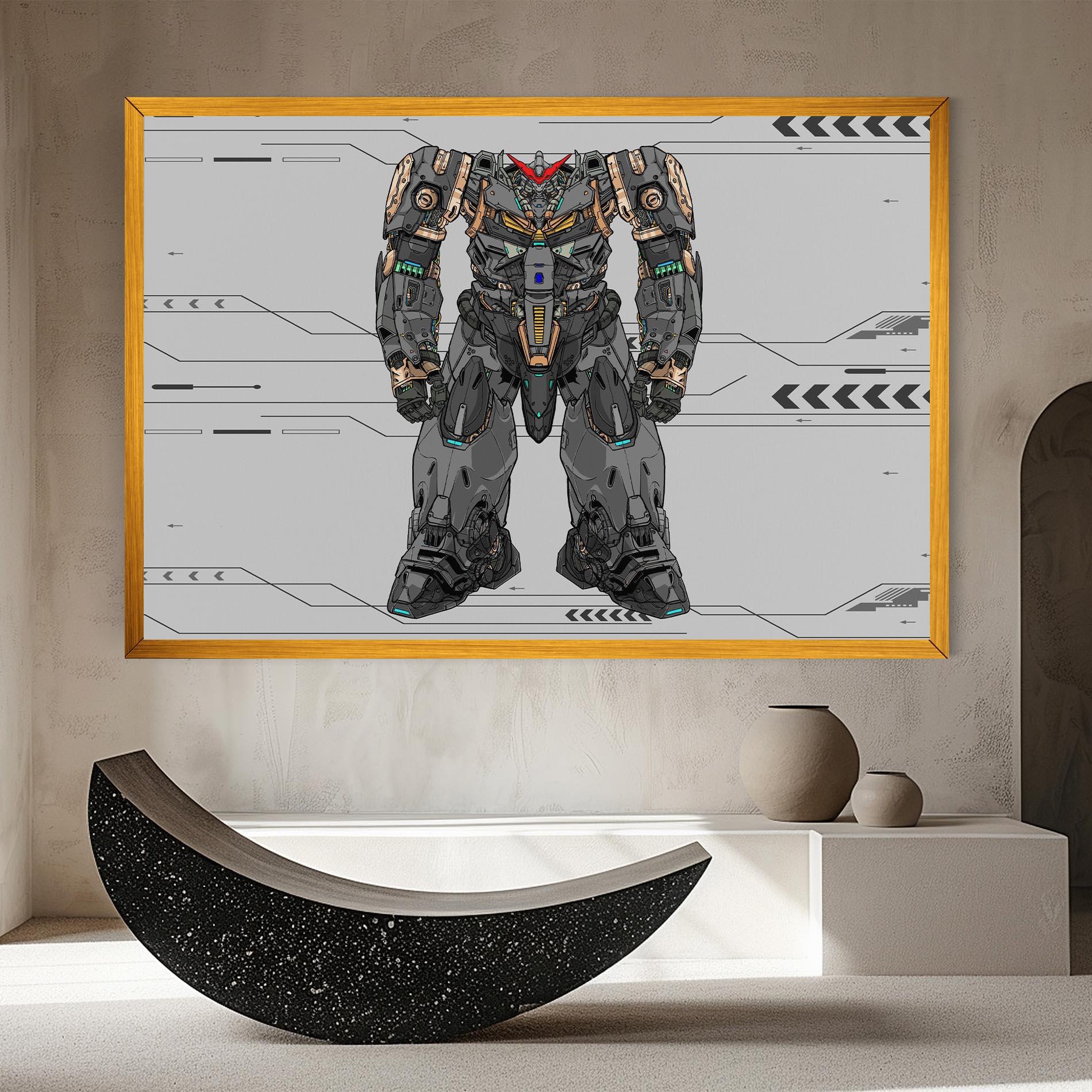 Vászonkép Big Grey Robot mockup 8