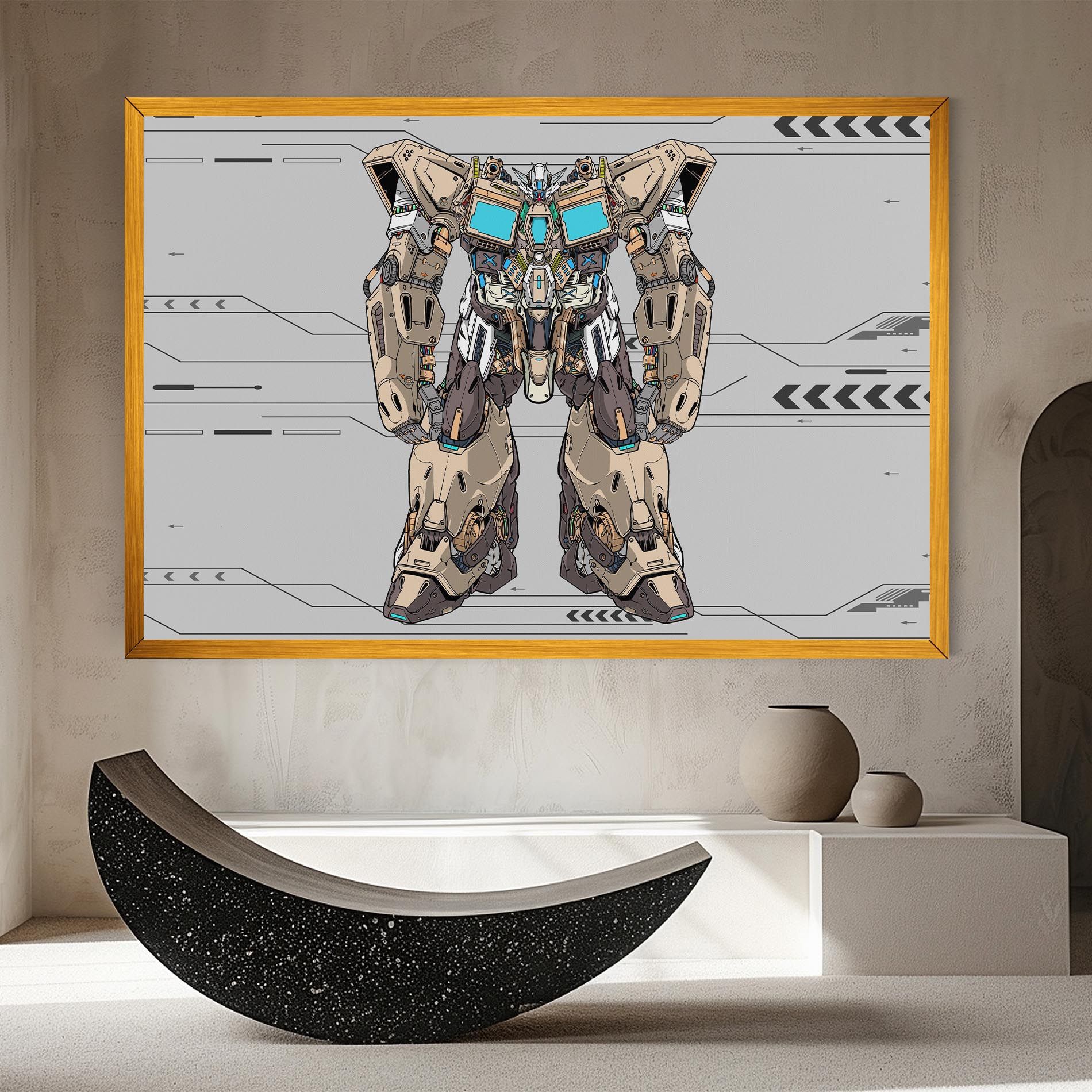 Cream Blue Robot mockup 8