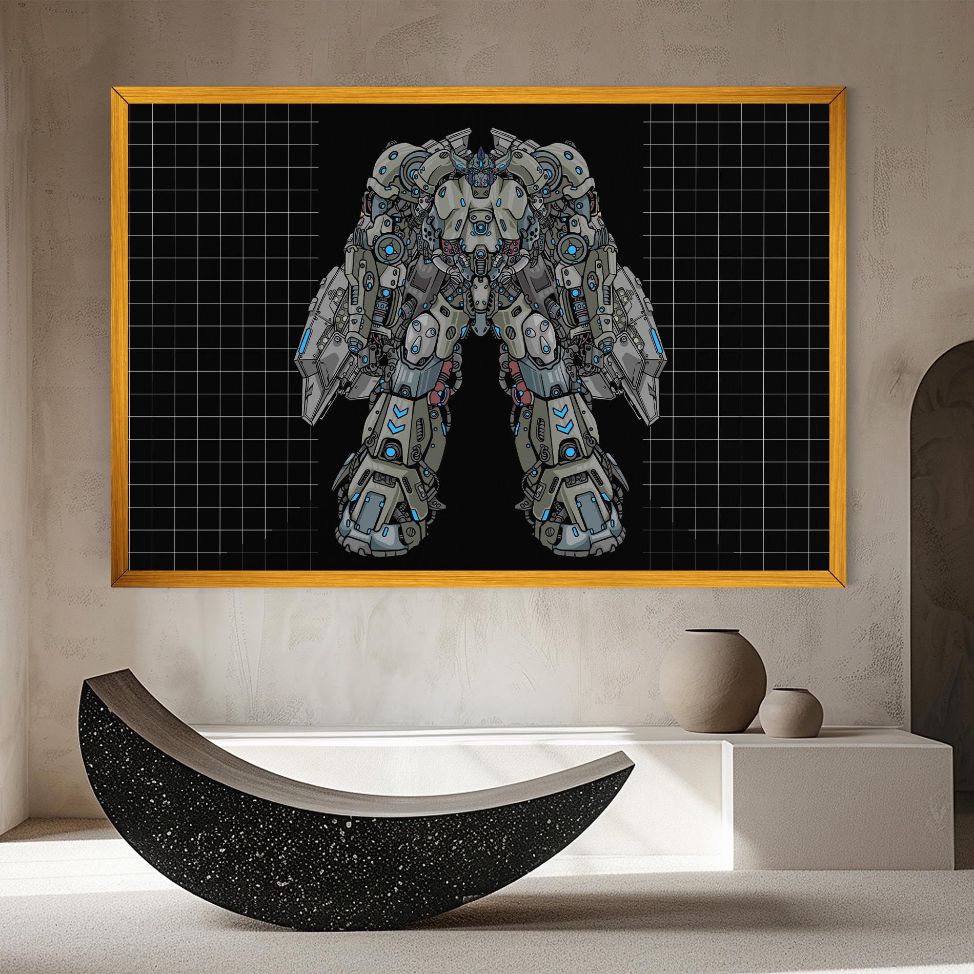 Grey Blue Robot mockup 8