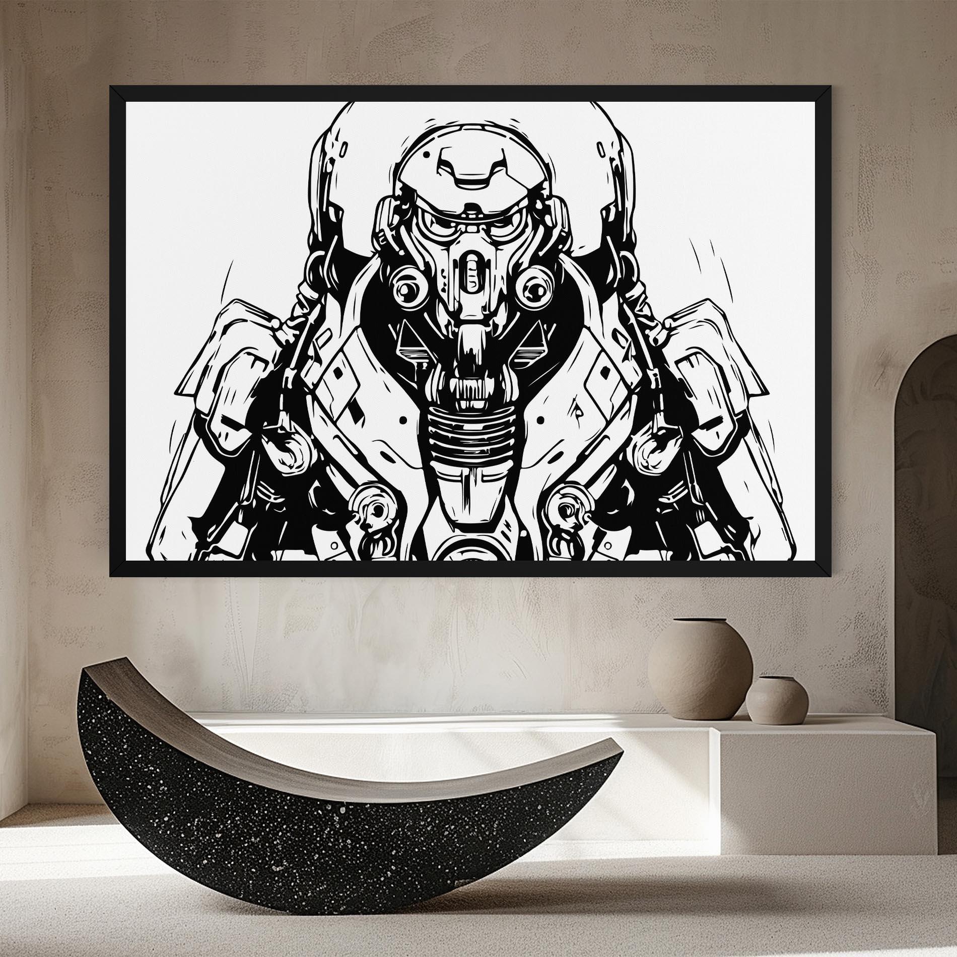 Vászonkép Military Robot mockup 8