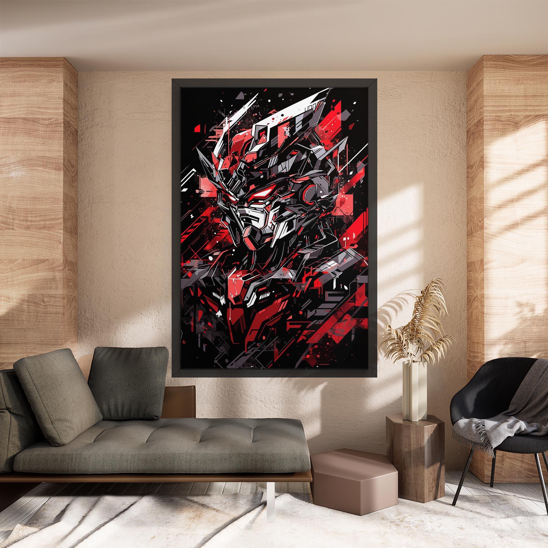 Vászonkép Red Grey Robot mockup 8