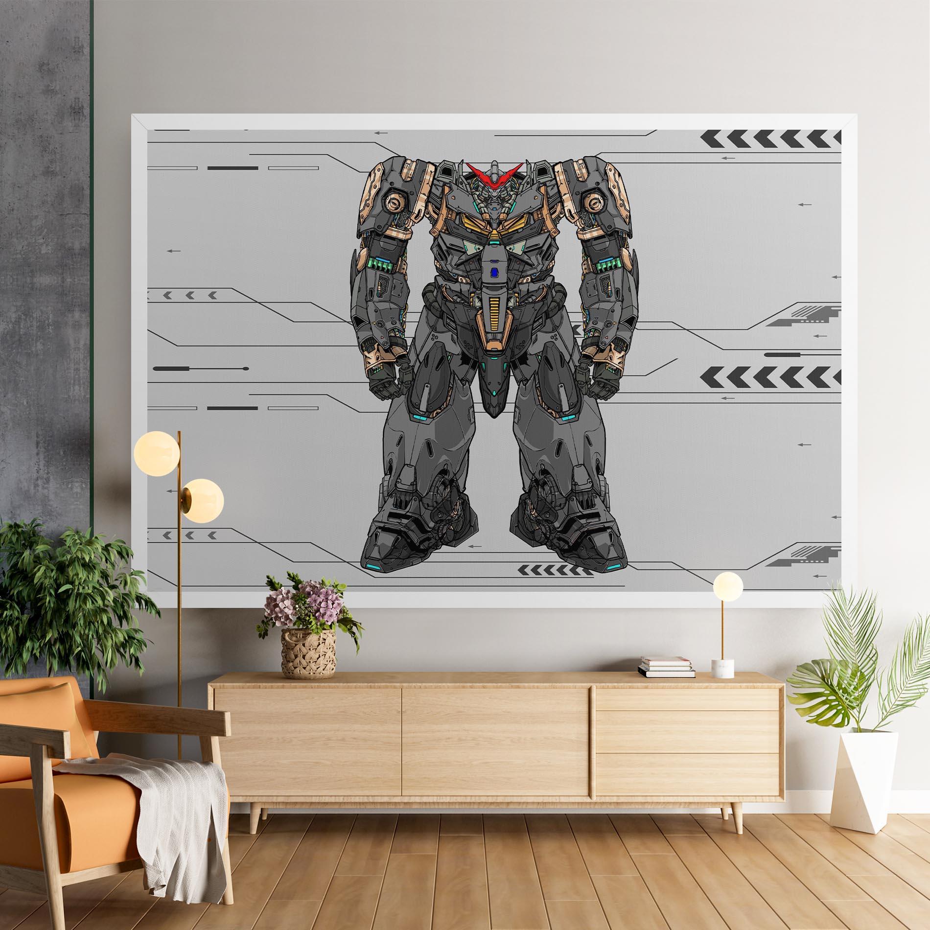 Vászonkép Big Grey Robot mockup 9