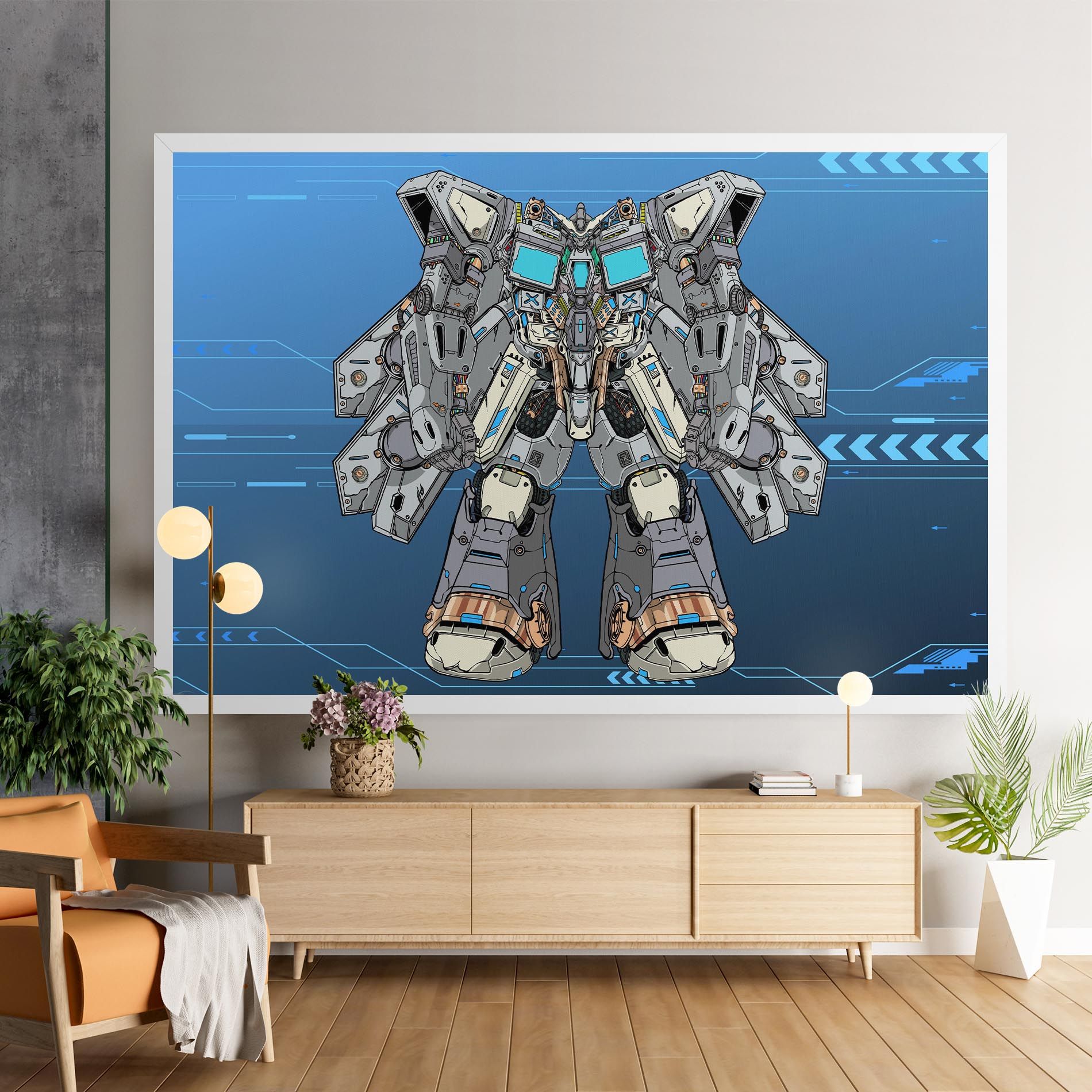 Blue Grey Robot mockup 9