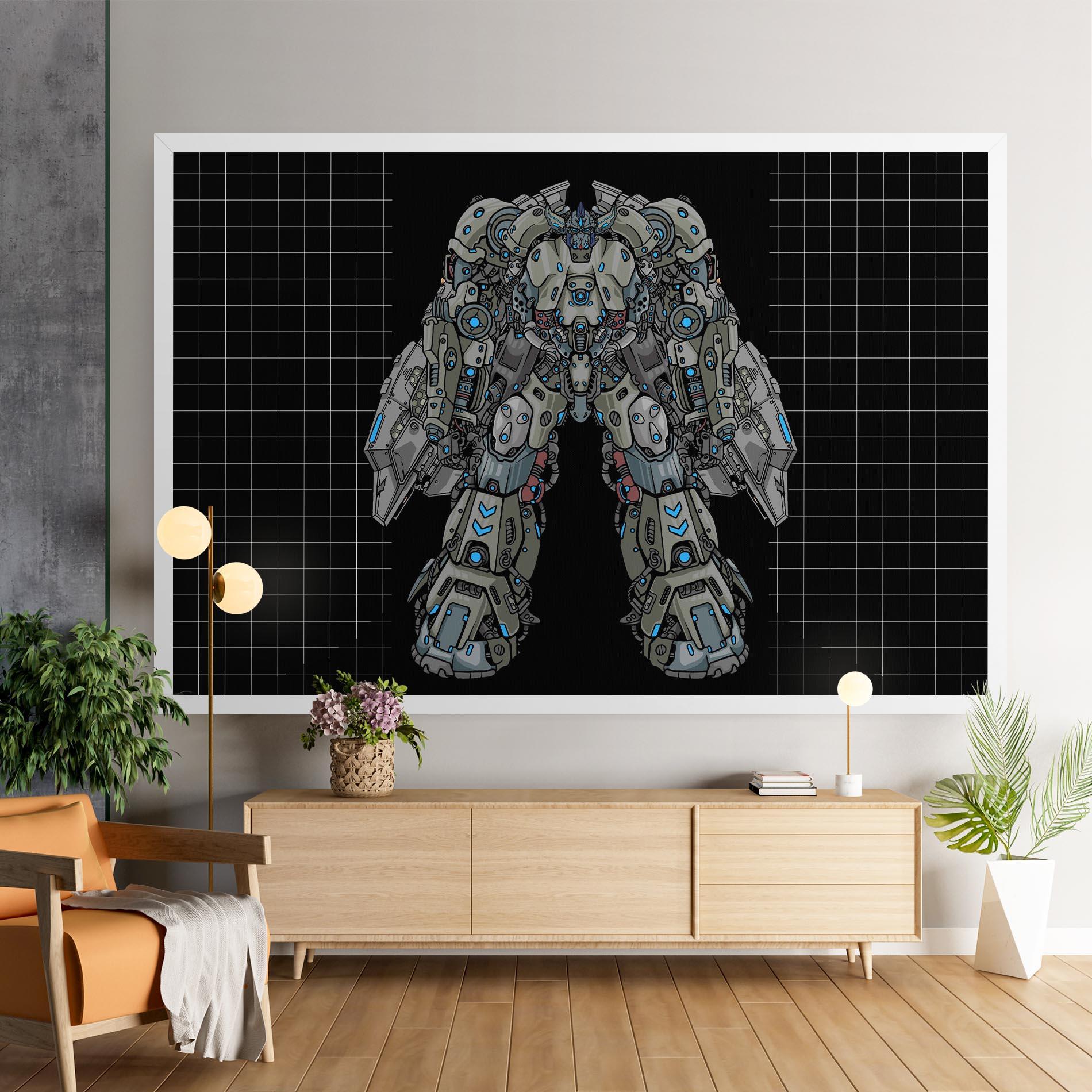 Vászonkép Grey Blue Robot mockup 9