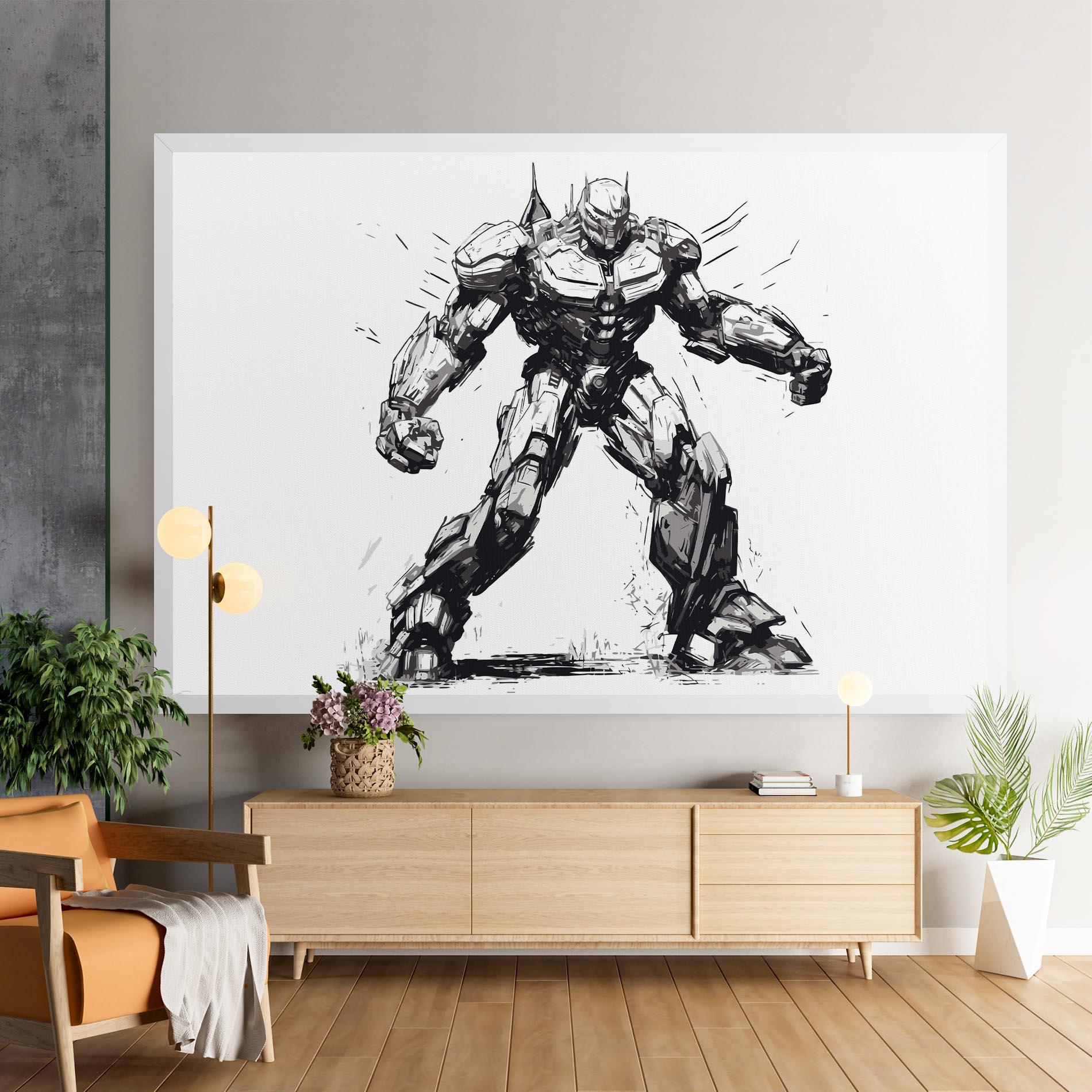 Vászonkép Grey White Robot mockup 9