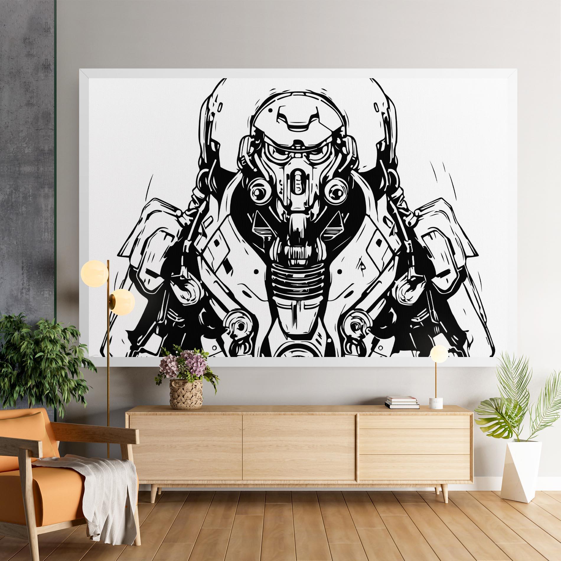 Vászonkép Military Robot mockup 9