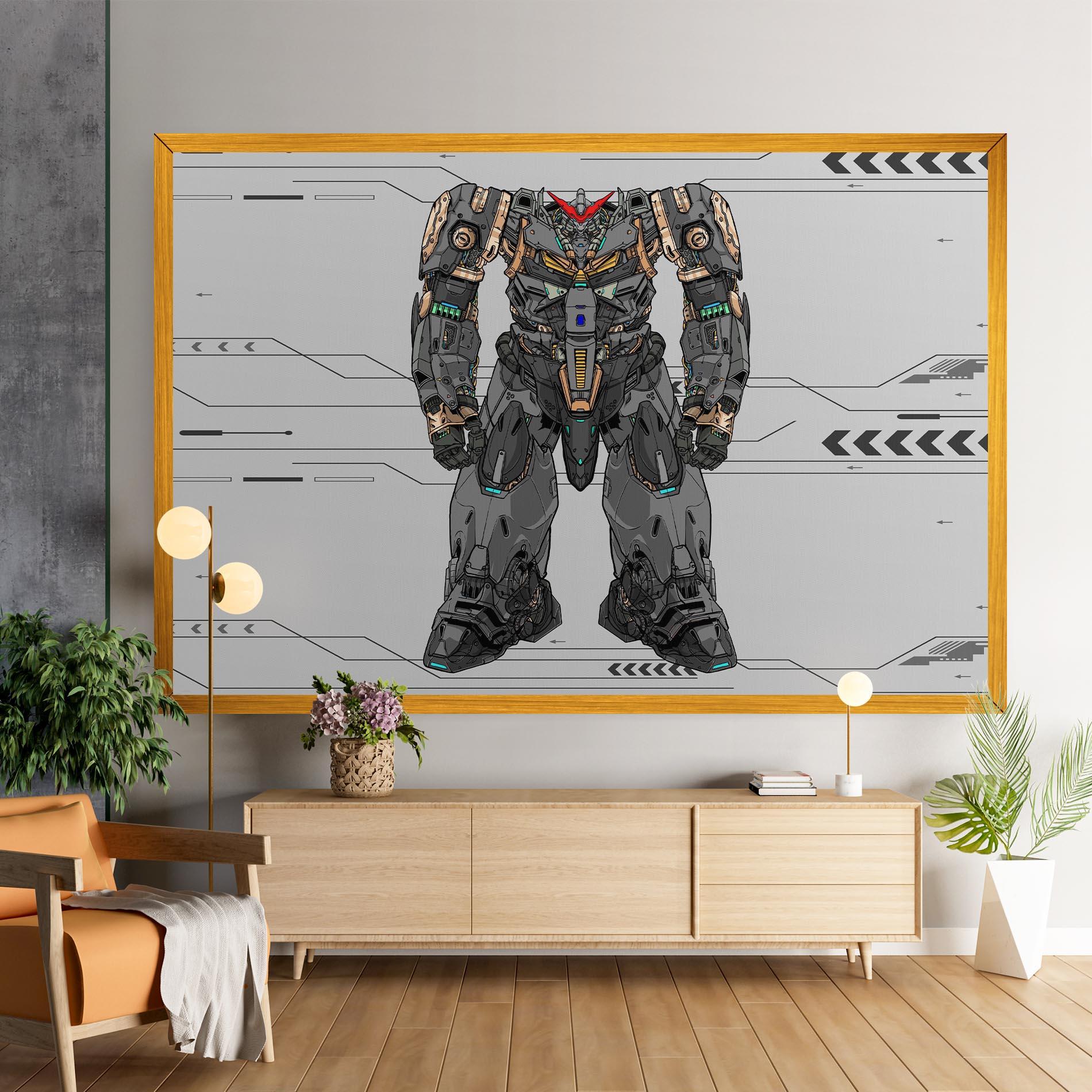 Vászonkép Big Grey Robot mockup 9