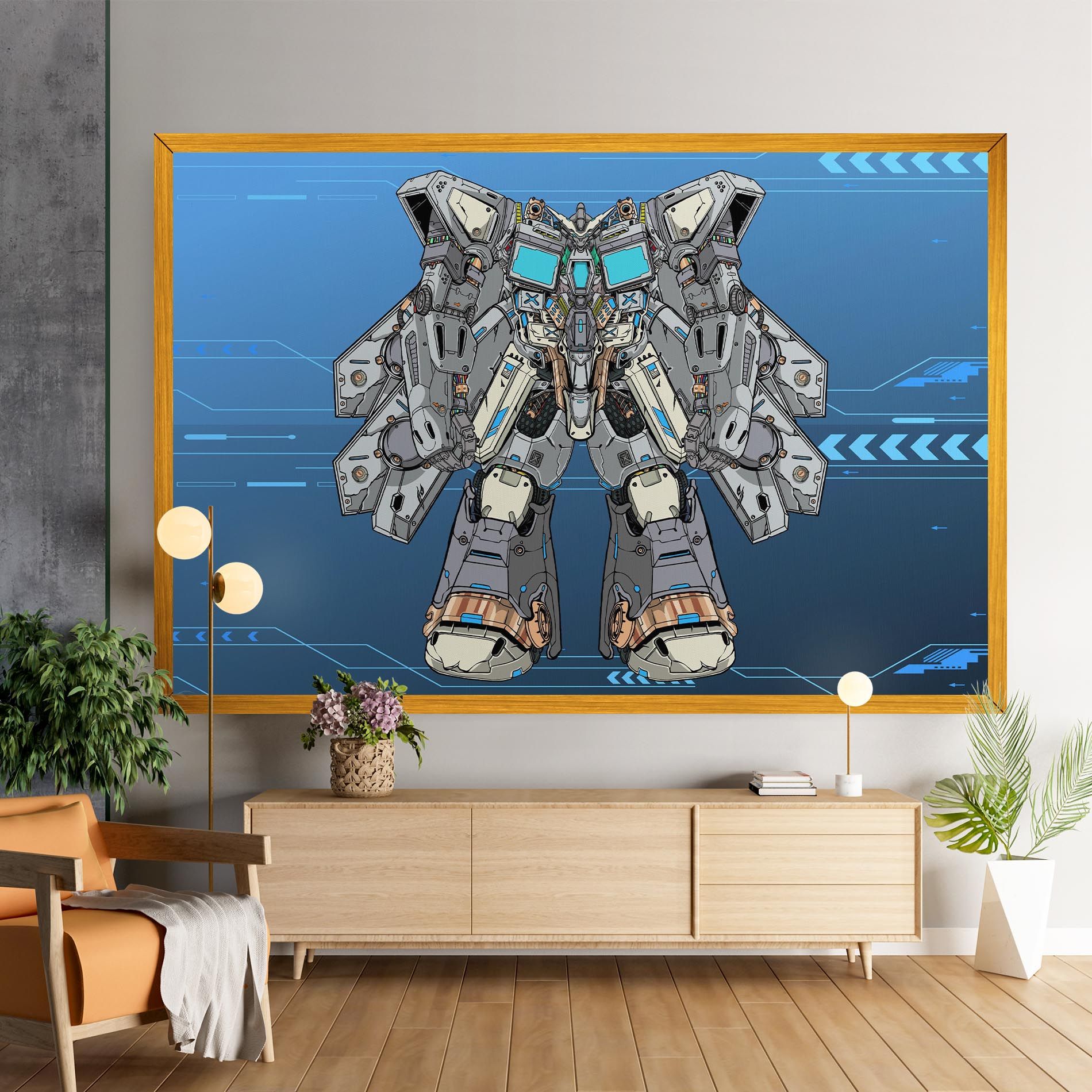 Blue Grey Robot mockup 9