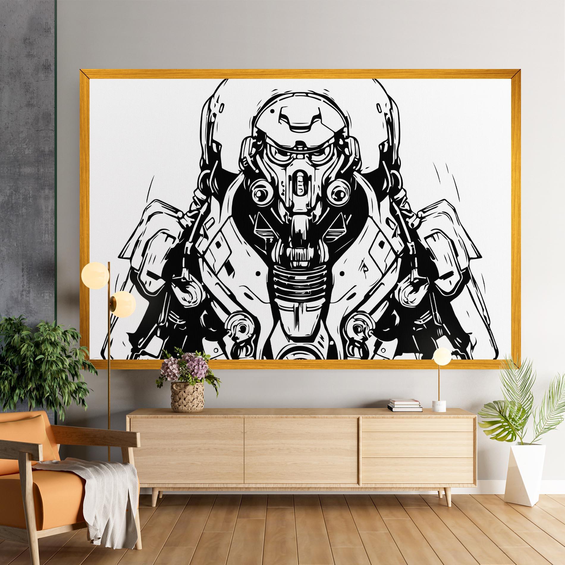 Vászonkép Military Robot mockup 9