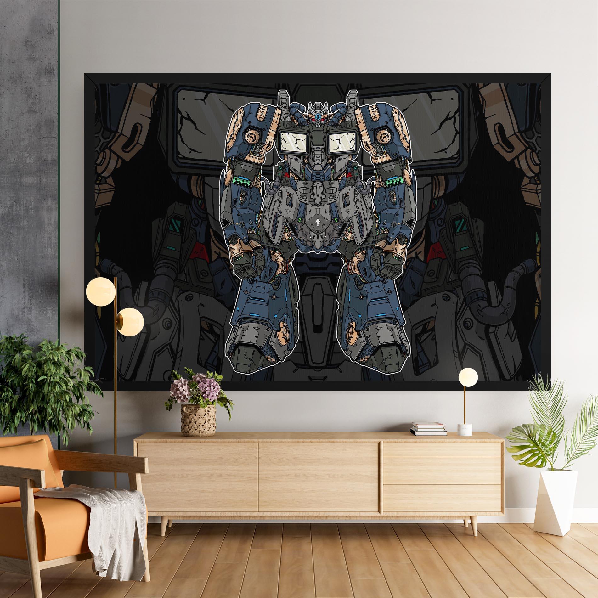 Vászonkép Blue Green Robot mockup 9