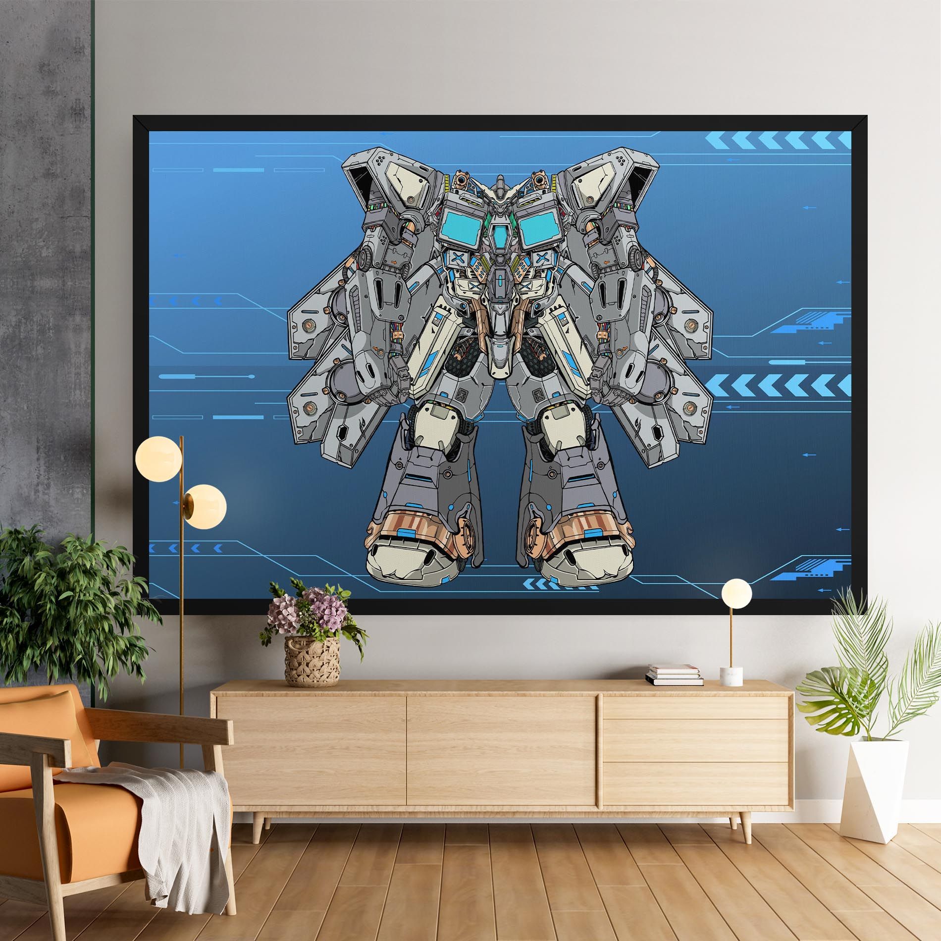 Blue Grey Robot mockup 9